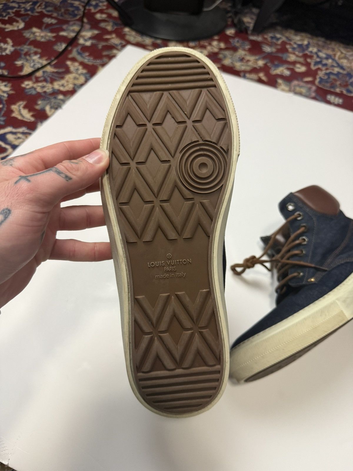 Louis Vuitton Louis Vuitton Men Shoes Denim Leather Size 9 Italy Sneakers Size US 9 / EU 42 - 8 Thumbnail