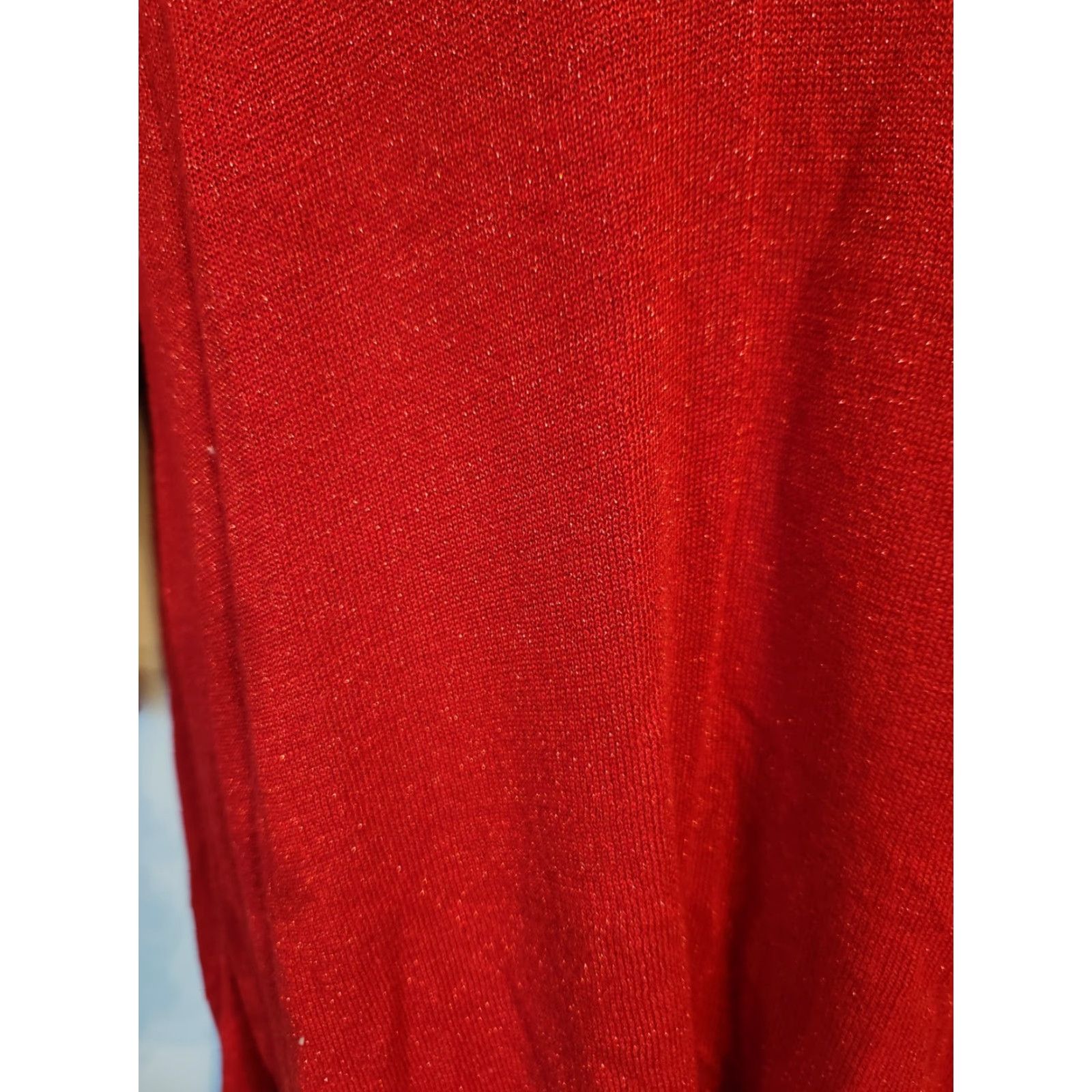Vintage Lane Bryant Red Metallic 3/4 Sleeve Lightweight Sweater Top 14/16 Plus Womens Pullover Casual Knit Top Size XL / US 12-14 / IT 48-50 - 4 Thumbnail