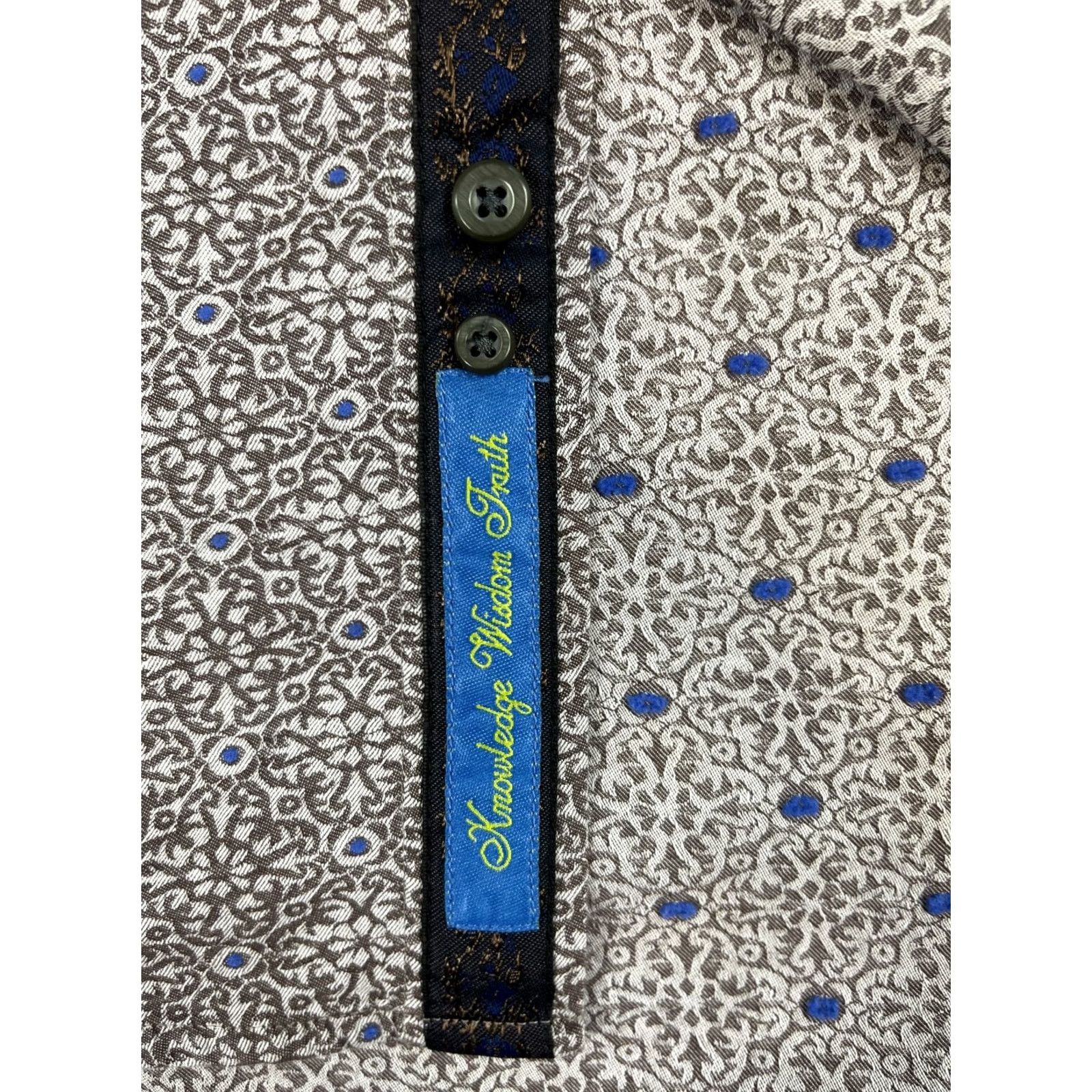 Robert Graham Robert Graham Button-Up Shirt Foulard Silk Trim XL Men’s Long Sleeve Brown Cotton Folded Silk Trim Shirt Size US XL / EU 56 / 4 - 7 Thumbnail
