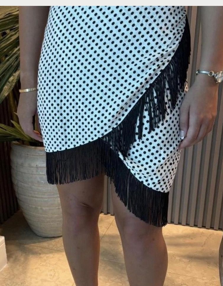 Other Polka Dot Fringe Wrap Skirt Asymmetrical Size M NWT Size 28" / US 6 / IT 42 - 2 Thumbnail
