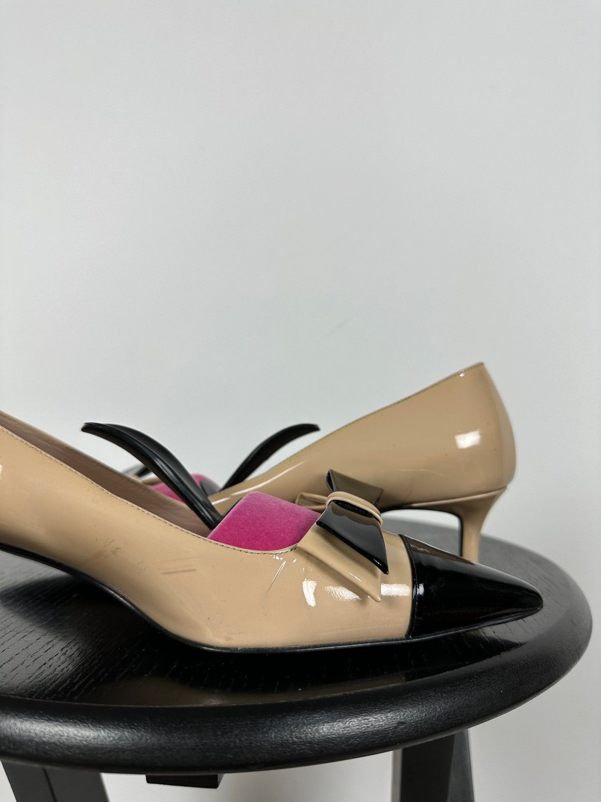 Miu Miu Miu Miu Patent Leather Bow Kitten Heels Size US 6 / IT 36 - 18 Thumbnail
