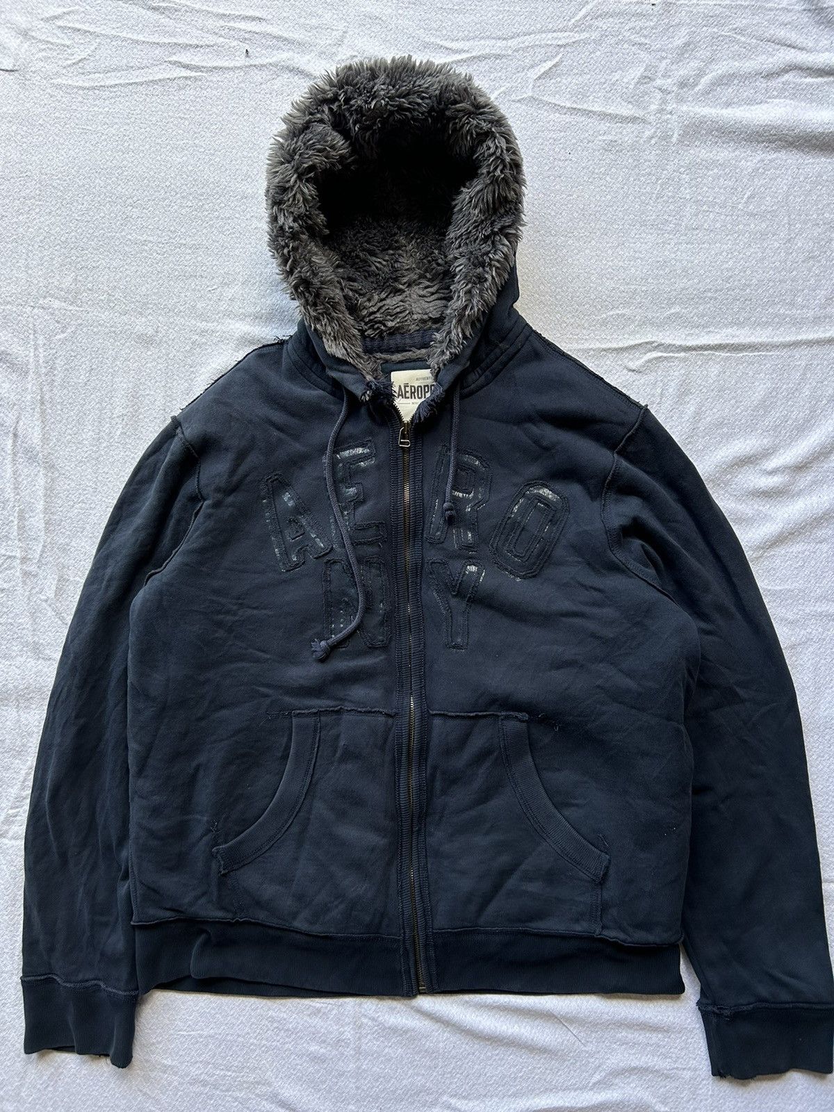 Aeropostale Aeropostale Zip Faux Hoodie Navy Ifsixwasnine Lgb Size US L / EU 52-54 / 3 - 1 Thumbnail