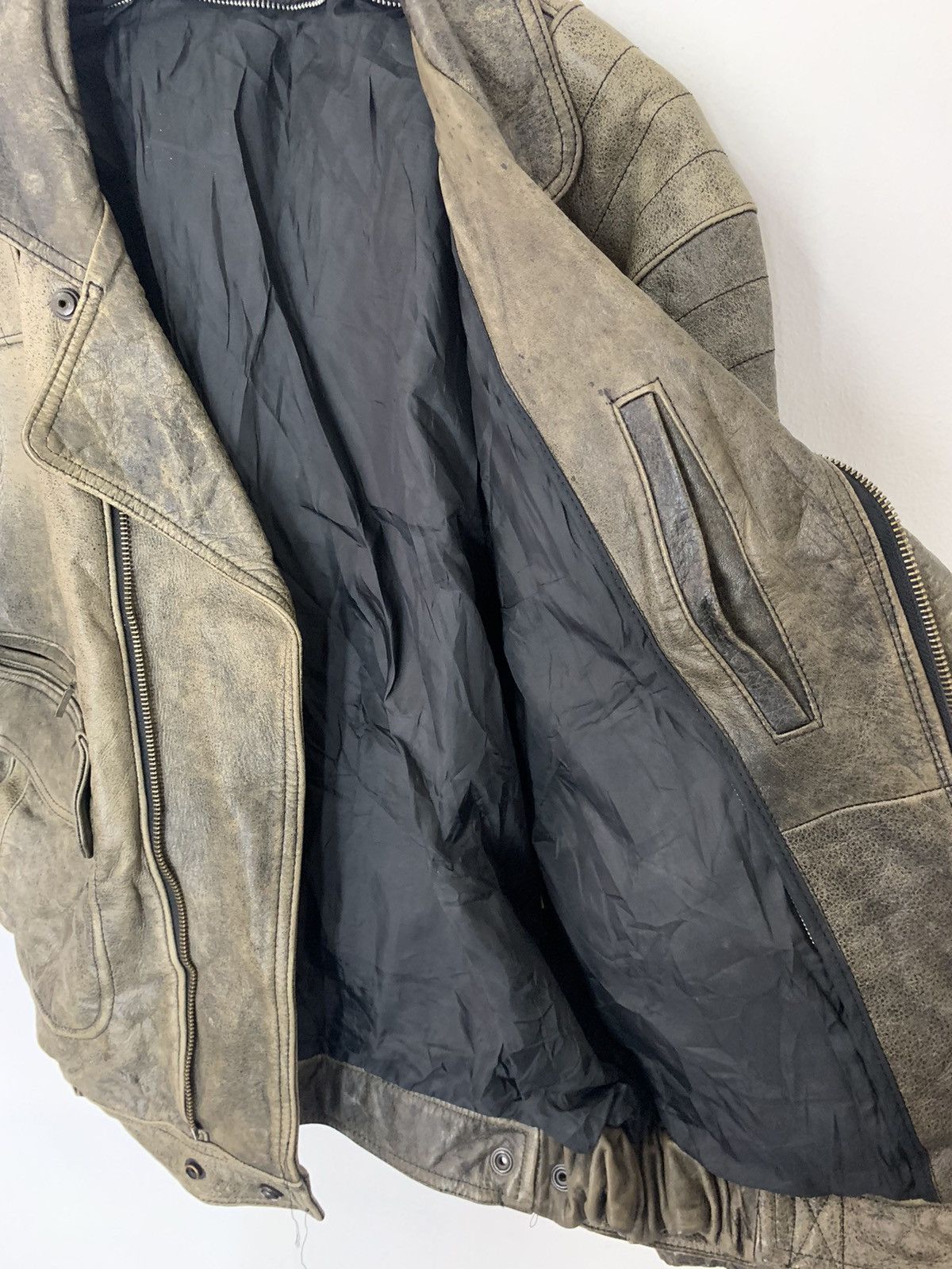 Freewheelers × Vintage Vintage Double Collar Cafe Racer Stonewash Leather Jacket Size US L / EU 52-54 / 3 - 11 Thumbnail