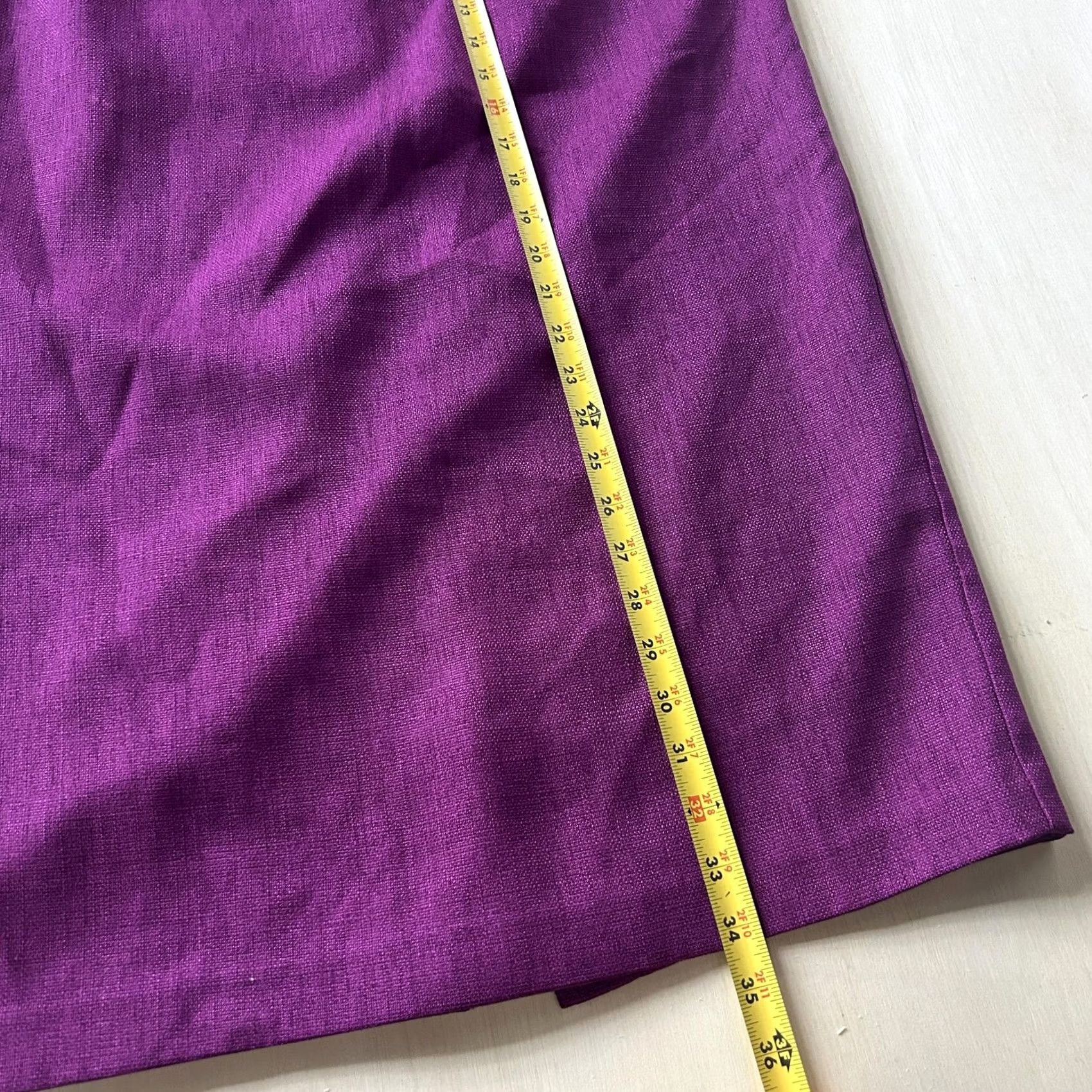 Vintage Plaza South Purple Long Pencil Skirt Womens 16 Elastic Waist Lined Back Zip Office Workwear Size 38" / US 16 / IT 52 - 6 Thumbnail