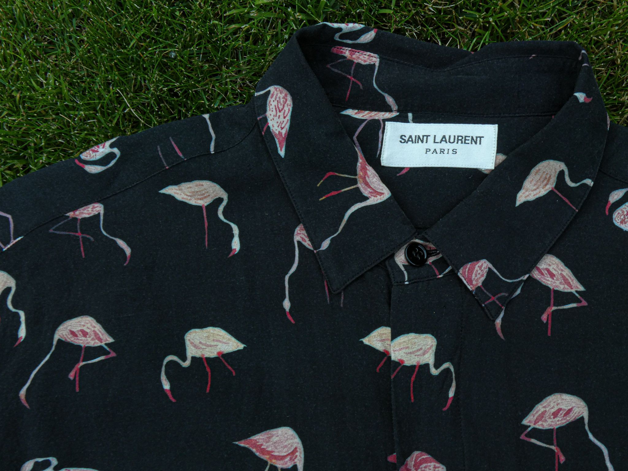 Hedi Slimane × Saint Laurent Paris SLP Flamingo Button Ups Size US L / EU 52-54 / 3 - 3 Thumbnail