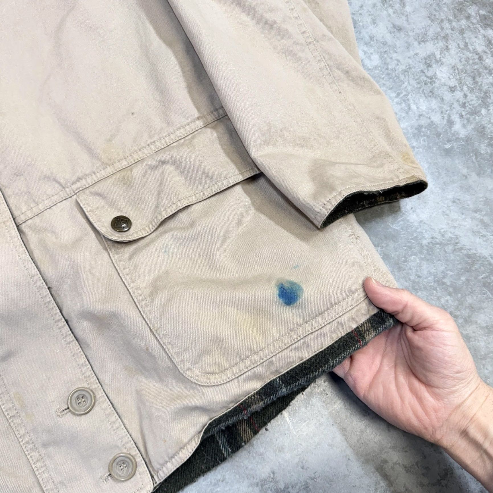 Vintage VINTAGE Sterling Bay Jacket Mens Large Beige Canvas Reversible Plaid Lined Workwear Size US L / EU 52-54 / 3 - 2 Thumbnail