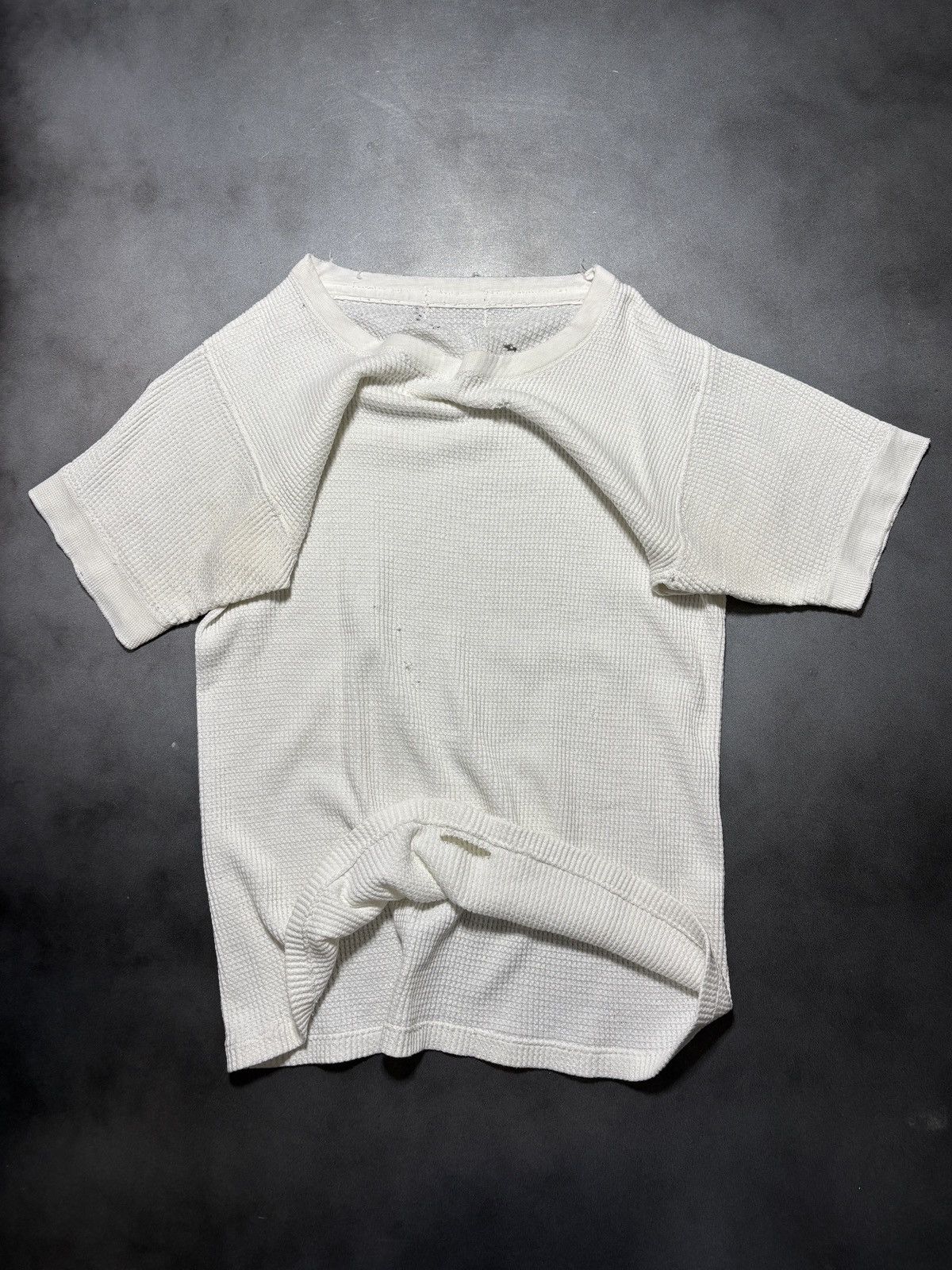 Vintage Thrashed Vintage Thermal T-Shirt Waffle Blank White Distress Size US S / EU 44-46 / 1 - 3 Thumbnail