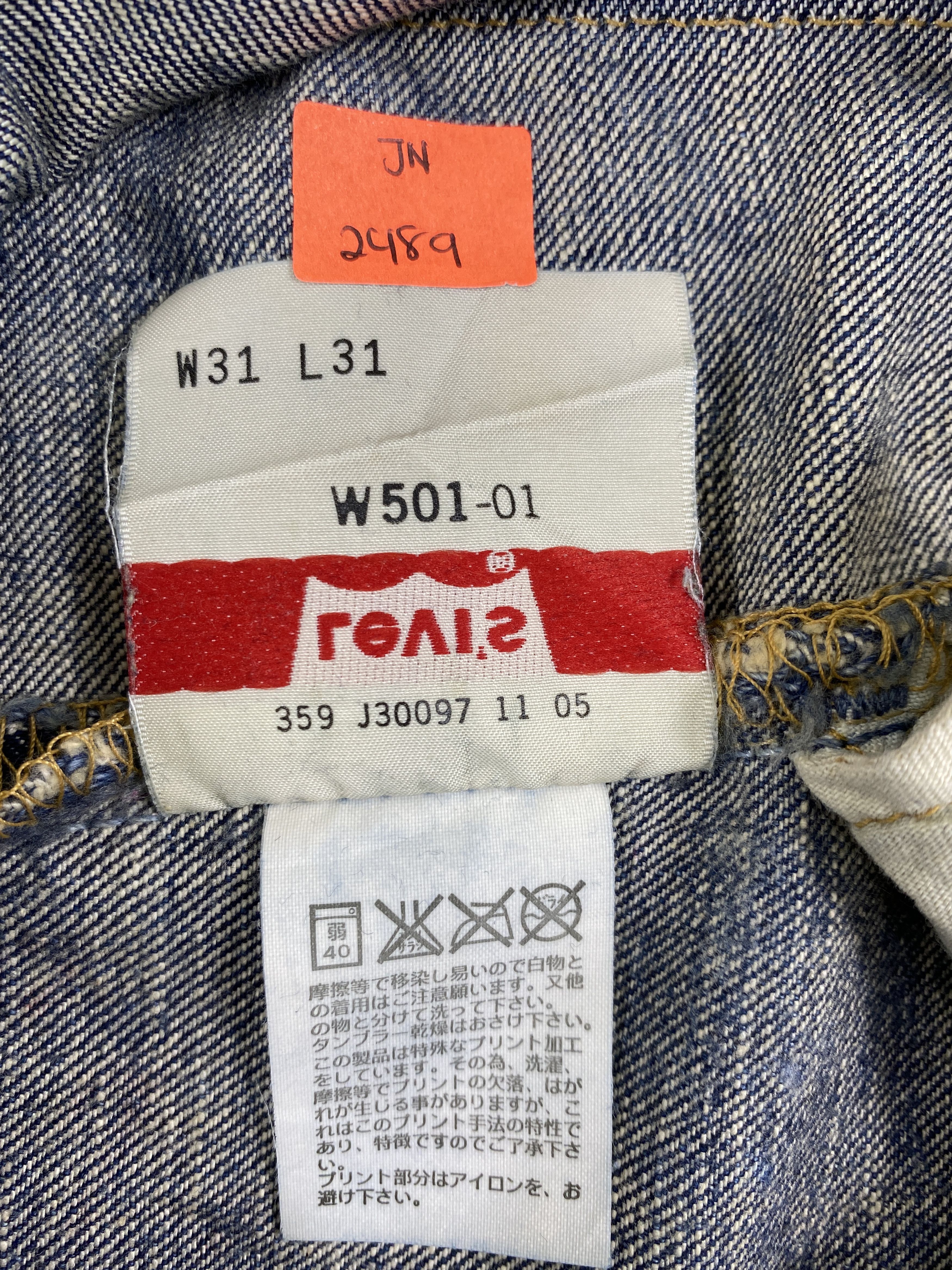 Levi's Ripped Written Blue Vintage Levi's 501 32x31.5 Denim -JN2489 Size US 32 / EU 48 - 9 Thumbnail