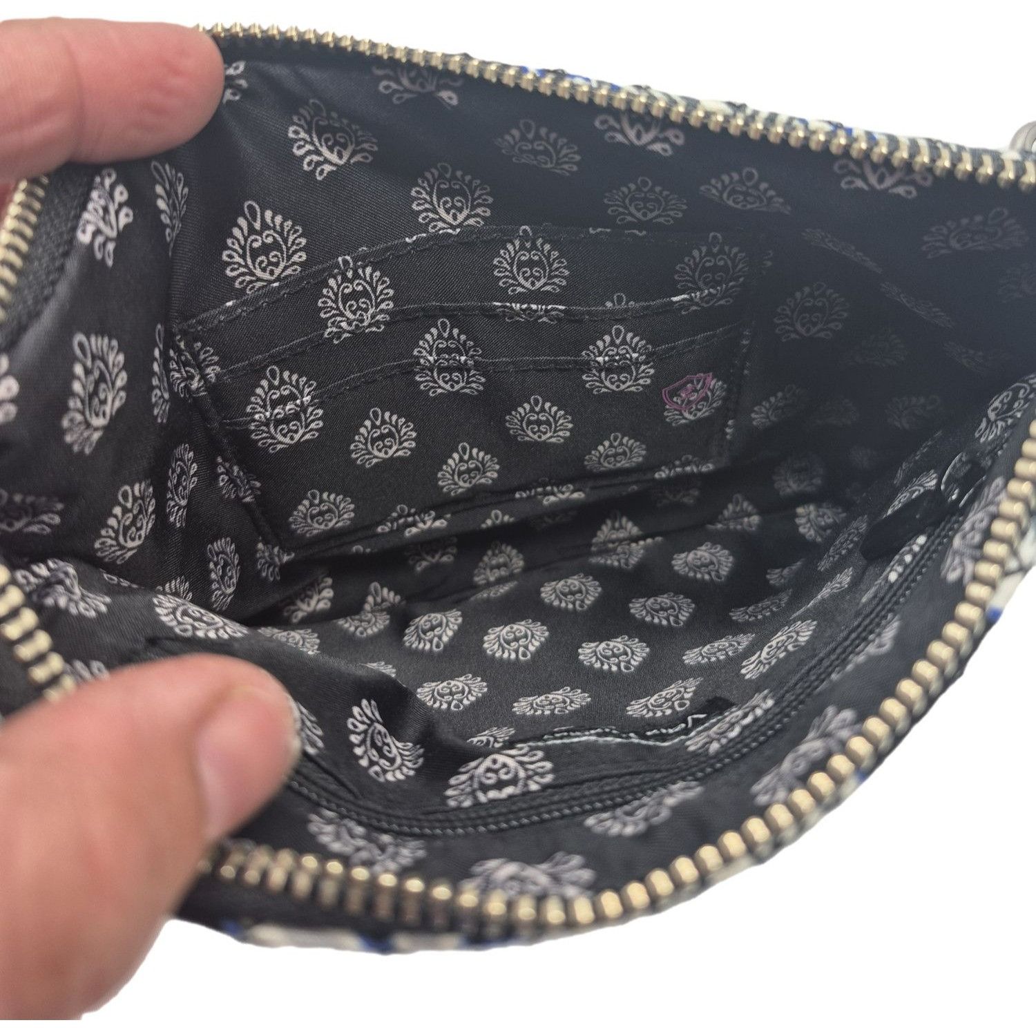 Vera Bradley Vera Bradley Snow Lotus Floral Zip Wristlet Clutch Purse Bl Size ONE SIZE - 7 Thumbnail