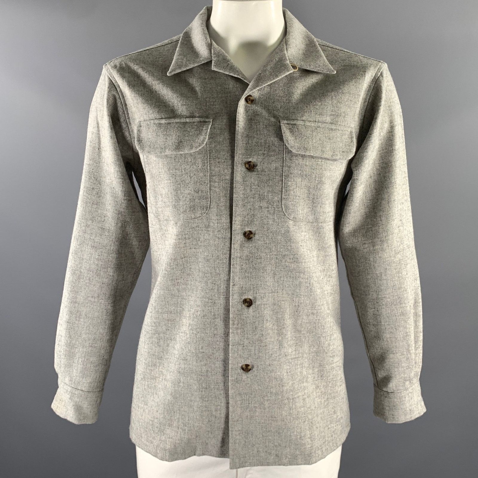 Pendleton PENDLETON Size M Grey Heather Wool Long Sleeve Shirt Size US M / EU 48-50 / 2 - 1 Thumbnail