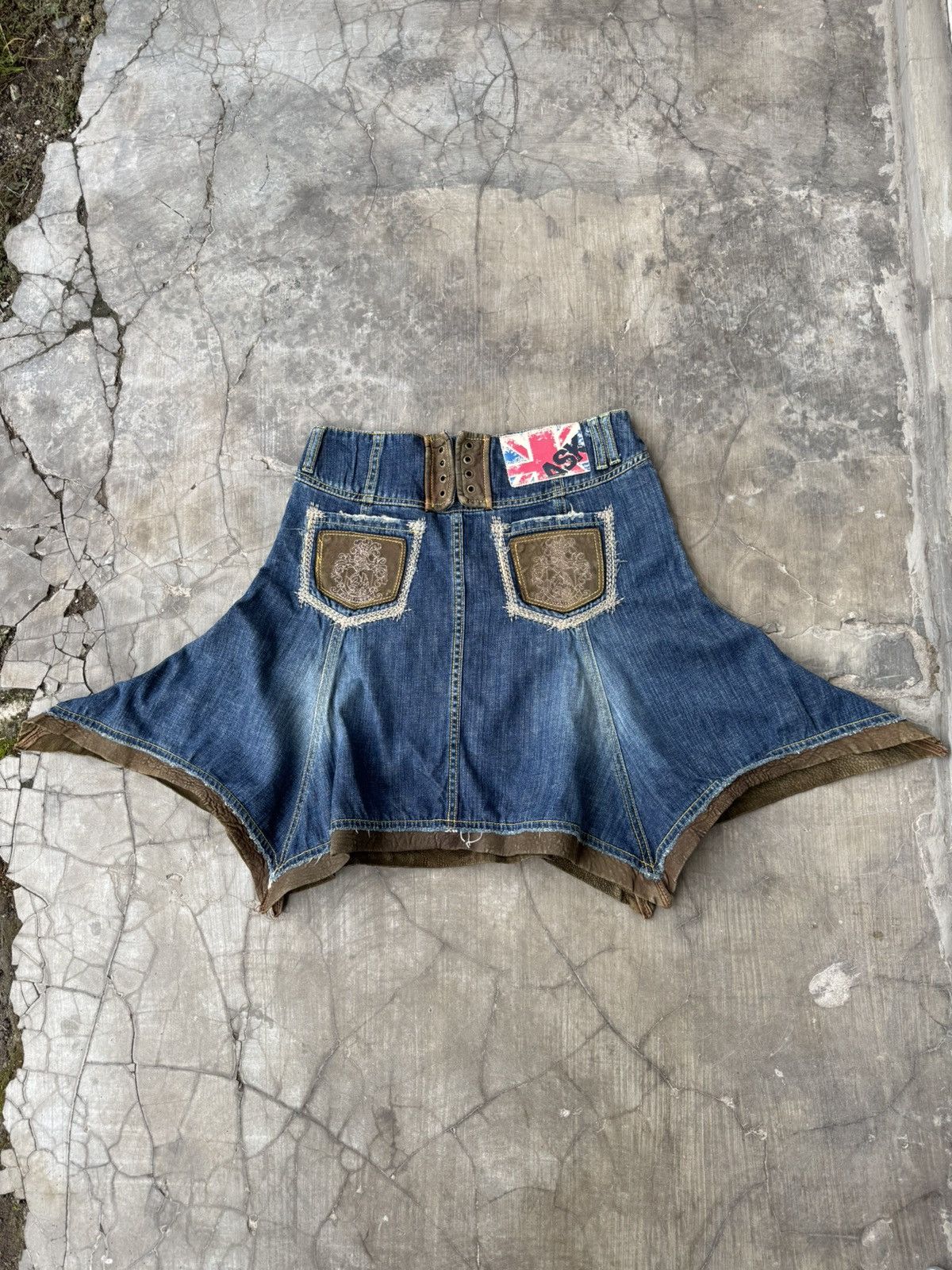 If Six Was Nine Vintage ASK skirt SIZE 27 Asymmetrical Designer Denim Size 30" / US 8 / IT 44 - 2 Thumbnail