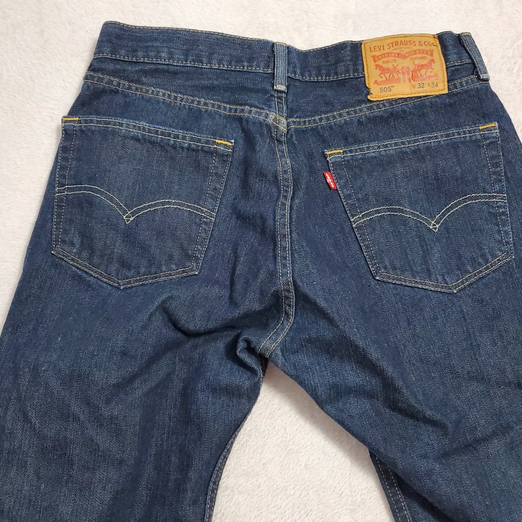 Levi's VINTAGE Levi's 505 Jeans Men 32X34 Blue Straight Leg Regular Fit Denim 30X32 FLAW Size US 30 / EU 46 - 5 Thumbnail