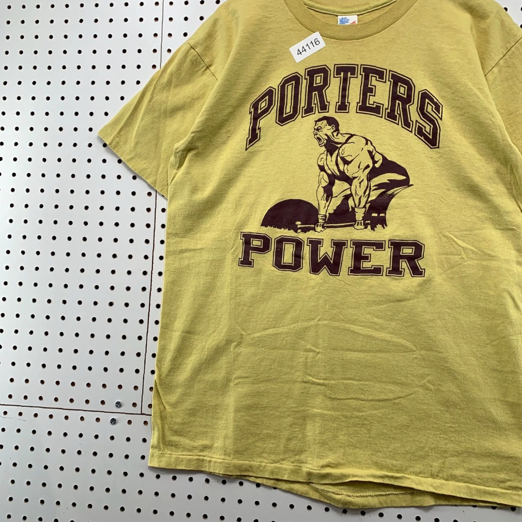 Vintage VINTAGE Duke Weightlift T-Shirt Mens Large Yellow 90s Porters Power USA Size US L / EU 52-54 / 3 - 3 Thumbnail
