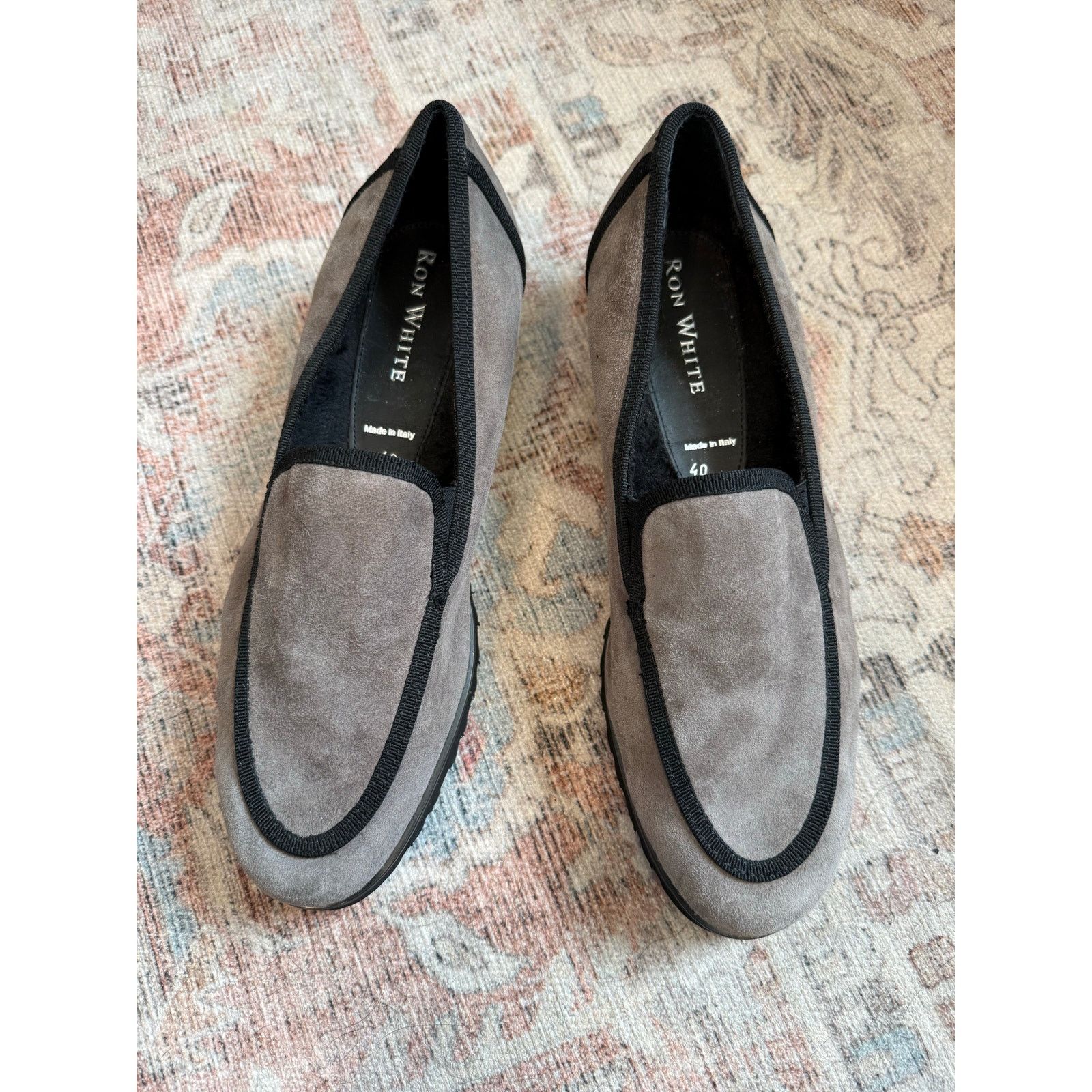 Ron White Ron White Rita Gray and Black Suede Loafers Sz EU 40 /US 9 Size US 9 / IT 39 - 2 Thumbnail
