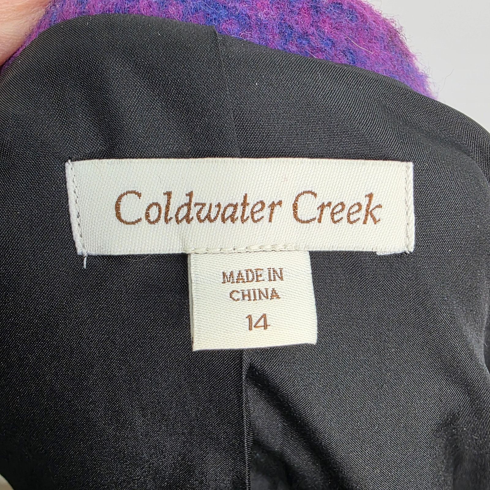 Coldwater Creek Coldwater Creek Purple & Black Plaid Wool Blend Jacket Size XL / US 12-14 / IT 48-50 - 13 Thumbnail