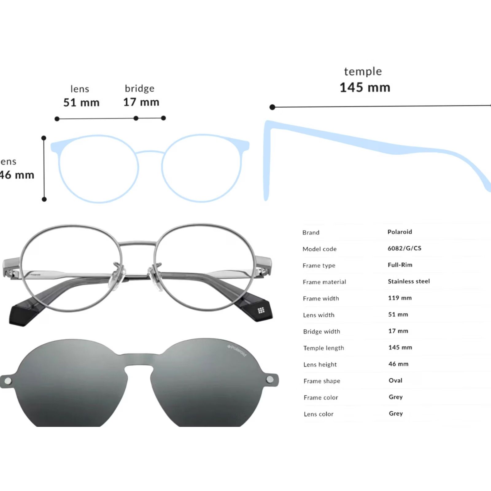 Polaroid VINTAGE Polaroid PLD 6082/G/CS Clip-On KB7 Sunglasses Glasses Frames Size ONE SIZE - 3 Thumbnail