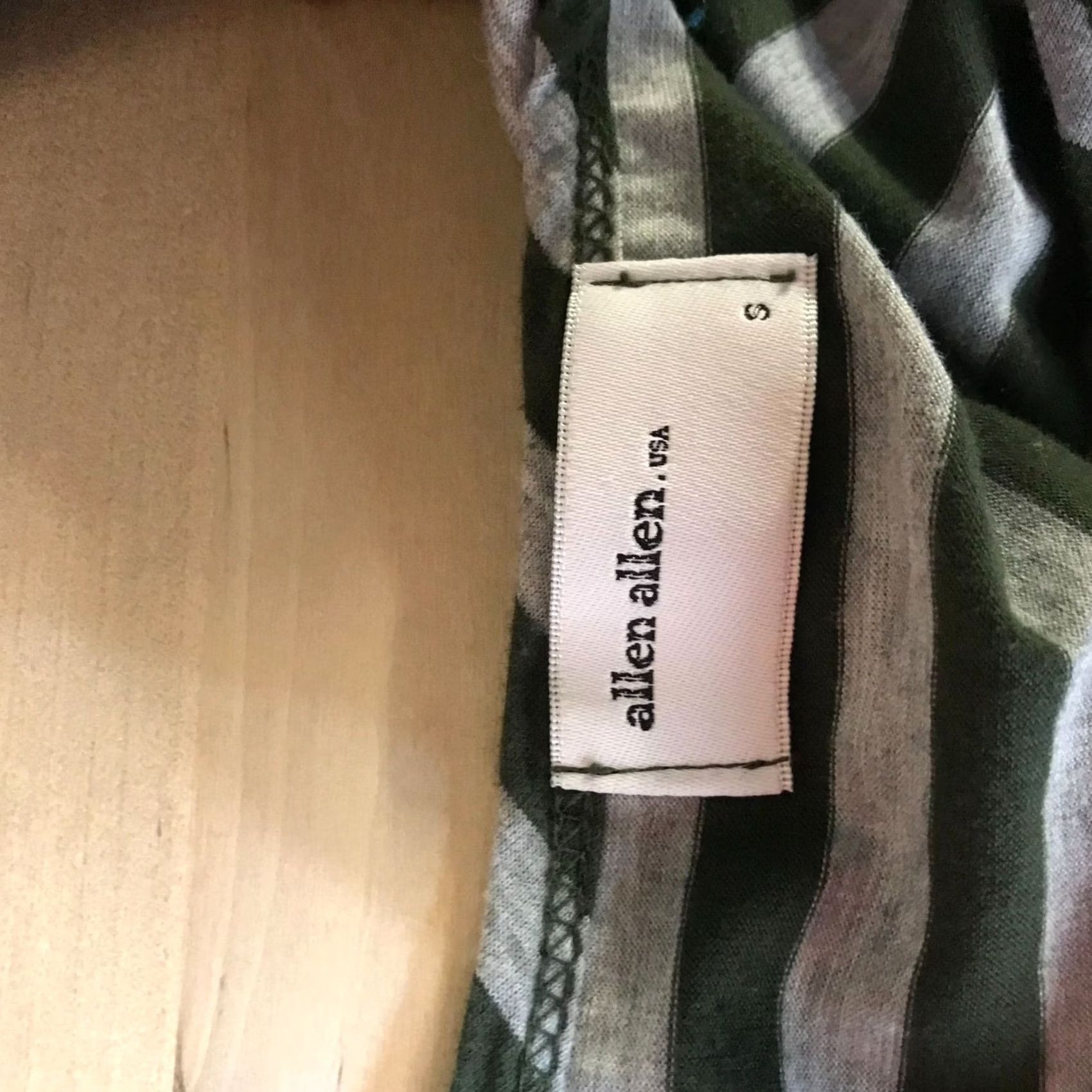 Vintage ALLEN ALLEN DRESS Womens Small Gray Olive Striped Cotton Blend Size S / US 4 / IT 40 - 7 Thumbnail