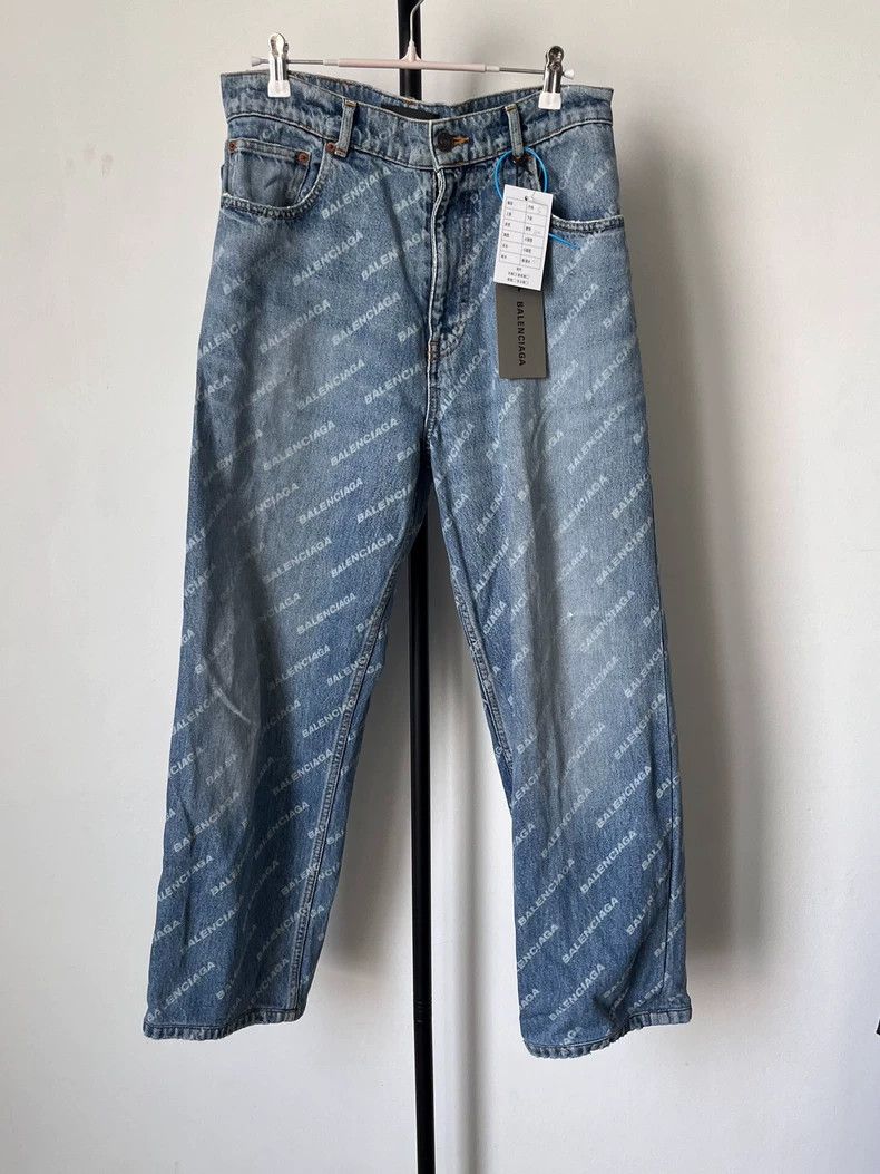 Balenciaga Balenciaga Logo Print Straight Leg Jeans - dmc Size 28" / US 6 / IT 42 - 1 Thumbnail