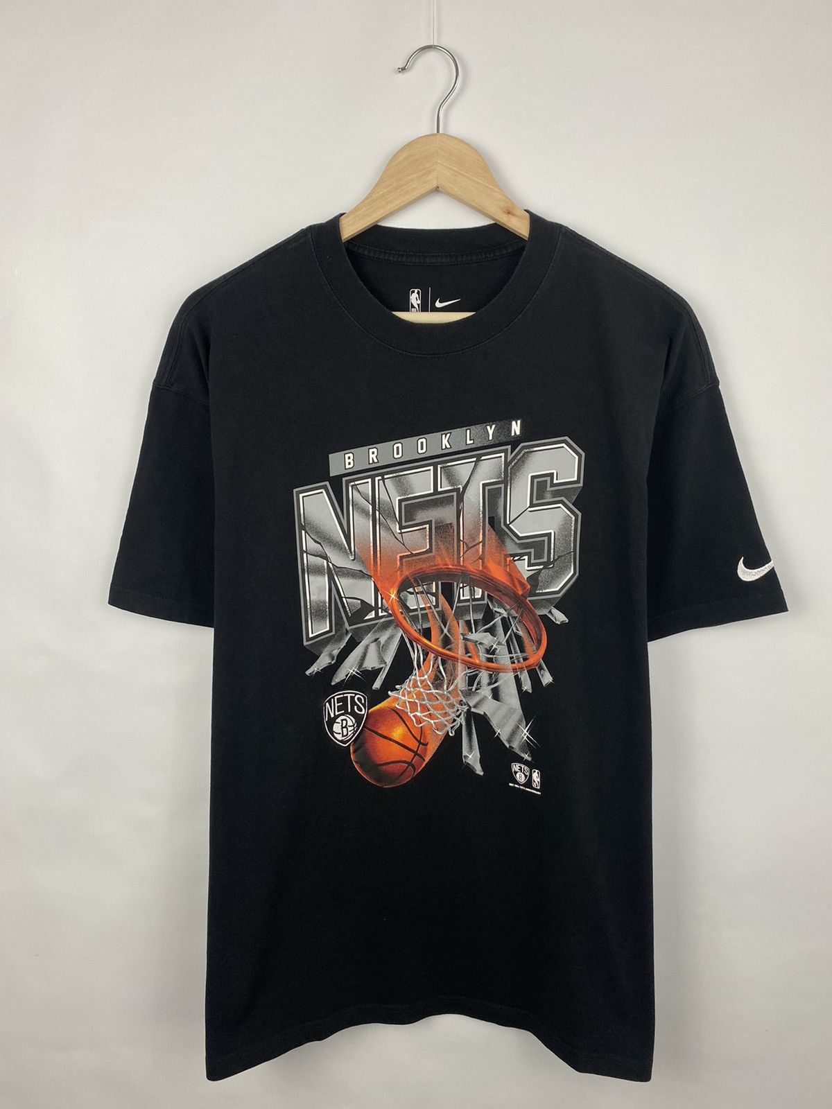 Nike 🏀 Nike Brooklyn NETS t-shirt basketball rare retro hype Y2K Size US L / EU 52-54 / 3 - 2 Thumbnail