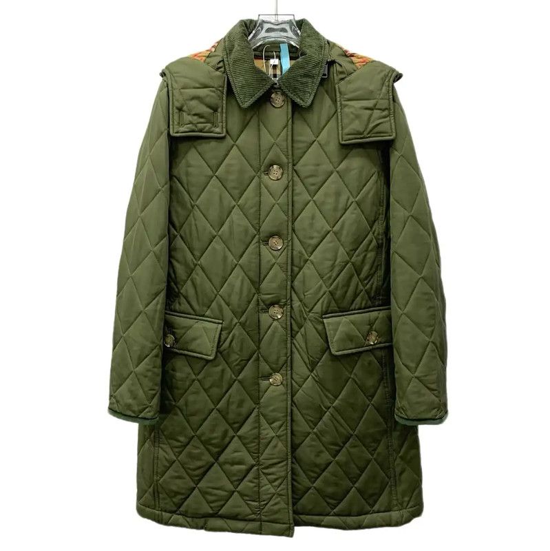 Burberry Burberry Women's Green Quilted Cotton Coat Size S / US 4 / IT 40 - 1 Thumbnail