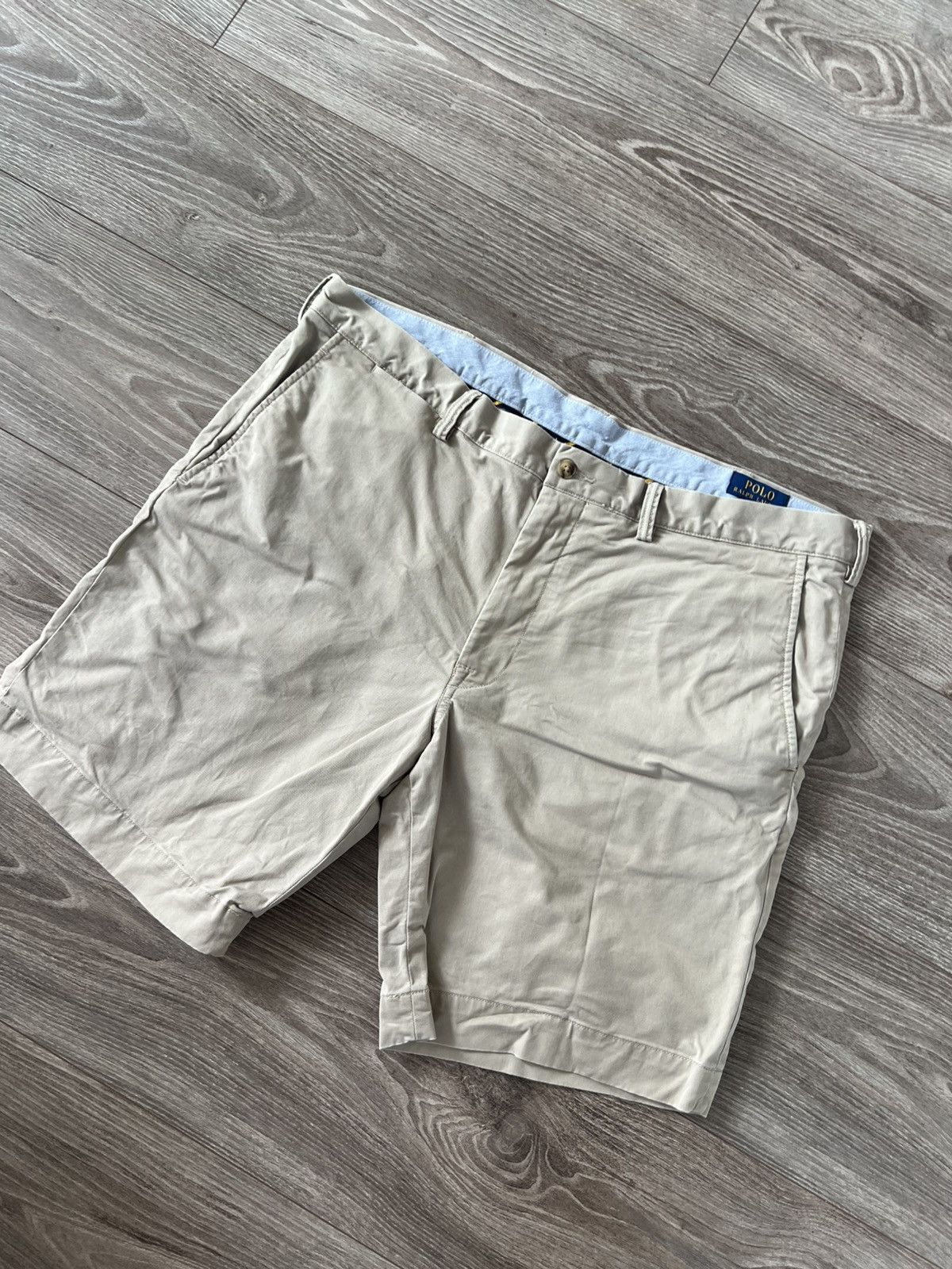 Polo Ralph Lauren × Ralph Lauren Polo Ralph Lauren Stretch Slim Fit Twill Beige Logo Shorts Size US 38 / EU 54 - 4 Thumbnail