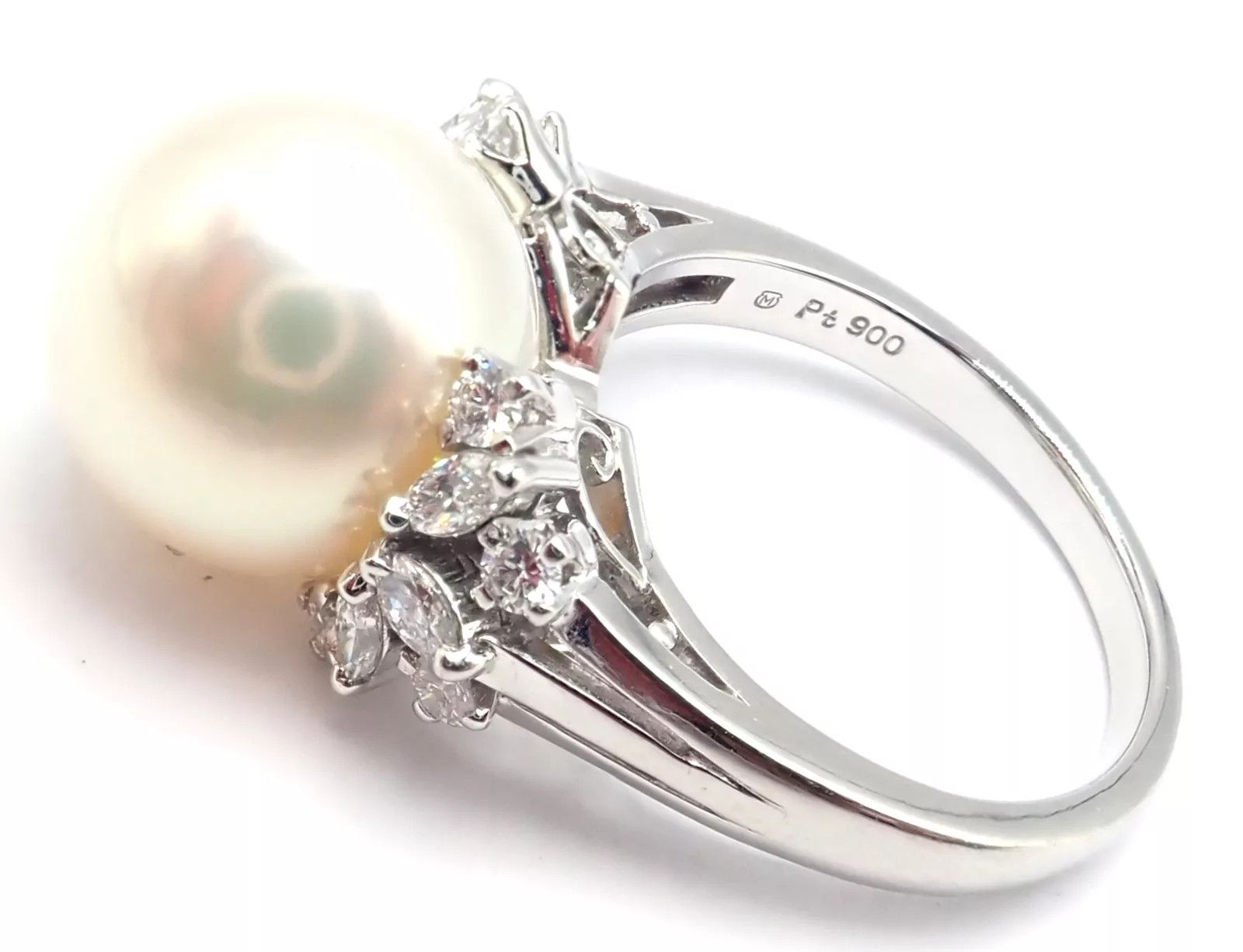 Mikimoto Diamond Large 12mm South Sea Pearl Ring Size ONE SIZE - 4 Thumbnail
