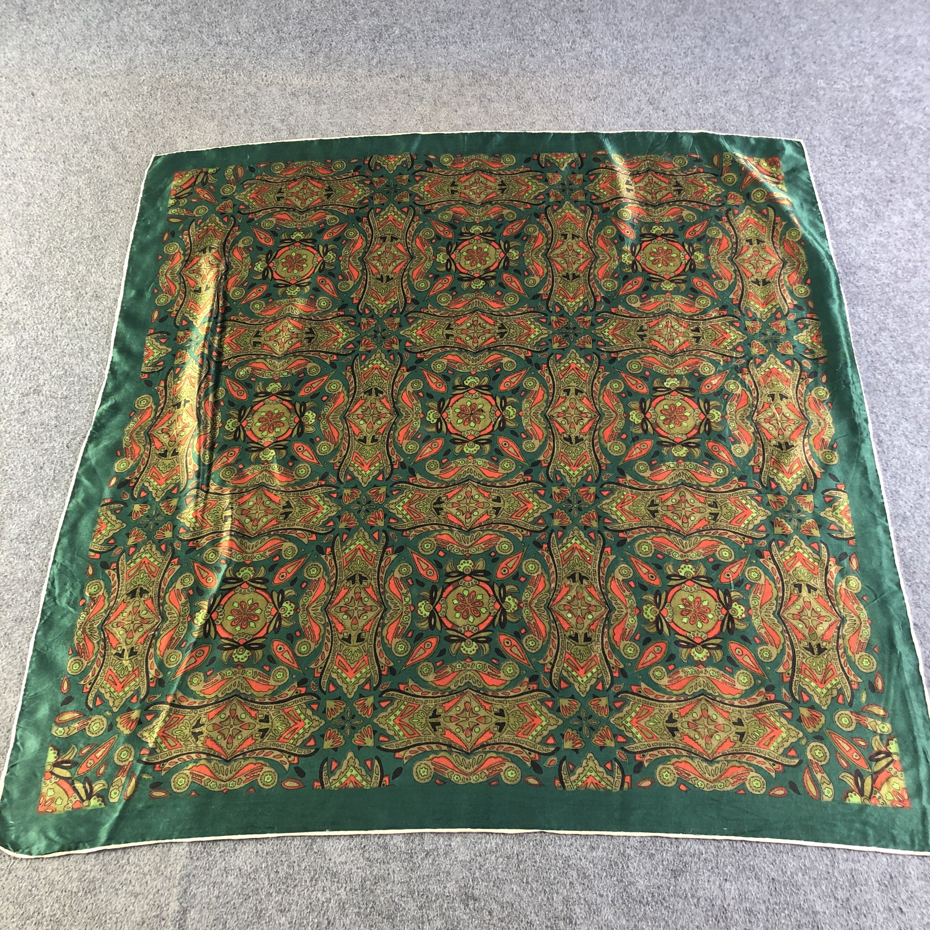 Vintage Wacoal Floral Hand Rolled Silk Scarf M972 Size ONE SIZE - 2 Thumbnail
