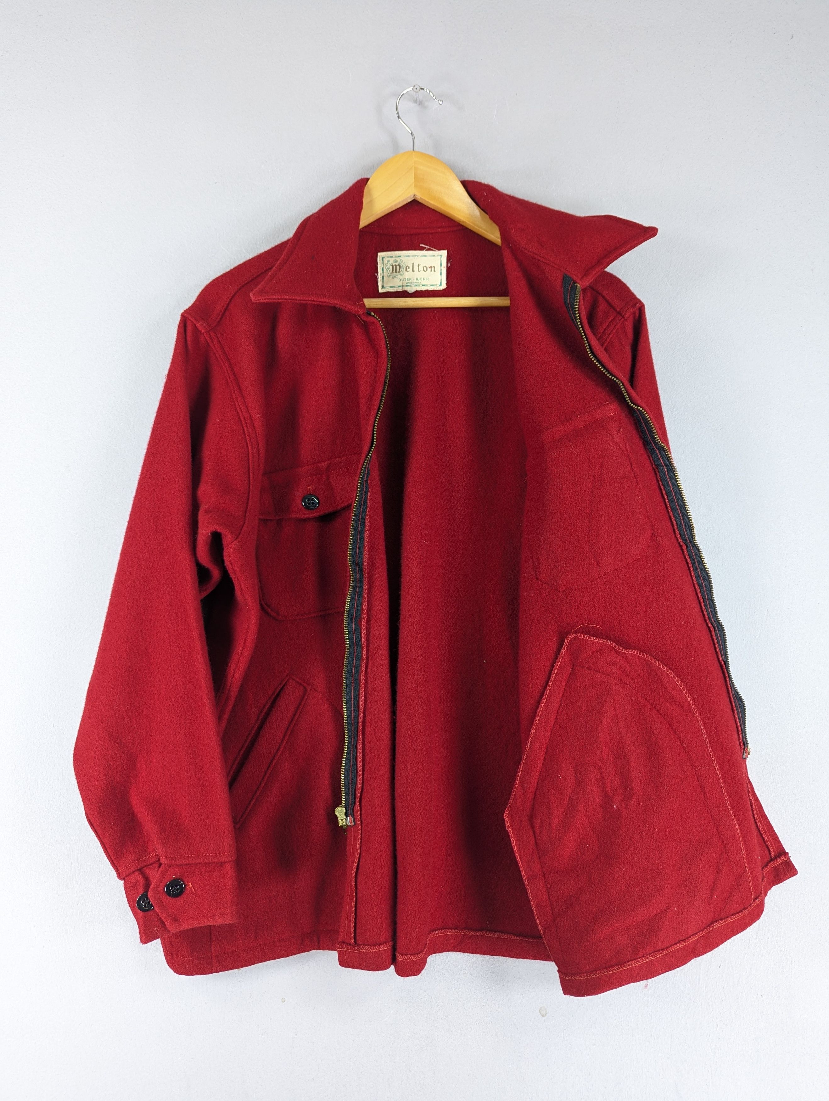 Vintage Vintage 1980s Melton Red Wool Jacket Size US L / EU 52-54 / 3 - 12 Thumbnail