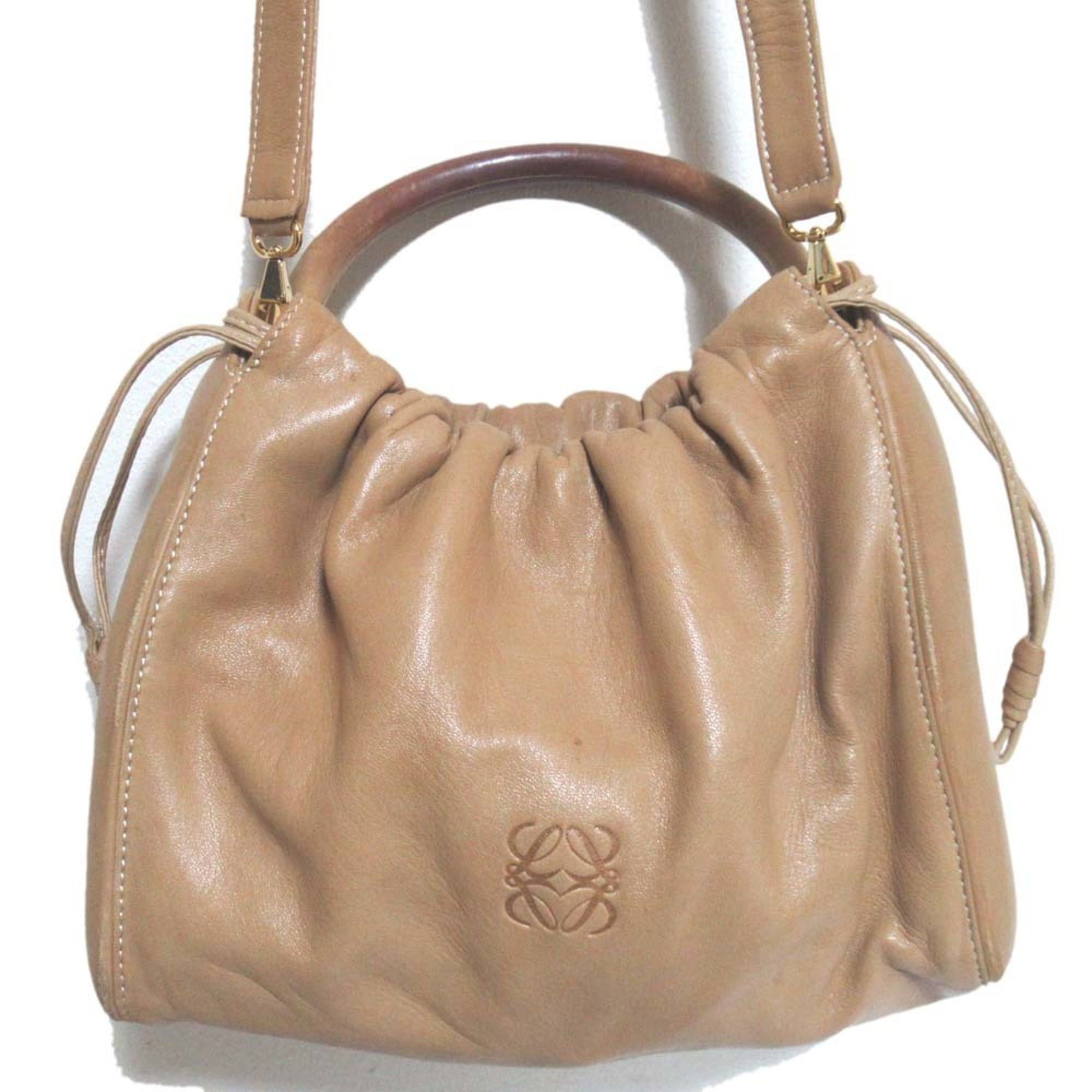 Loewe LOEWE Flamenco Anagram Nappa Leather 2-Way Shoulder Bag/Handbag, Beige, Women's Size ONE SIZE - 1 Thumbnail