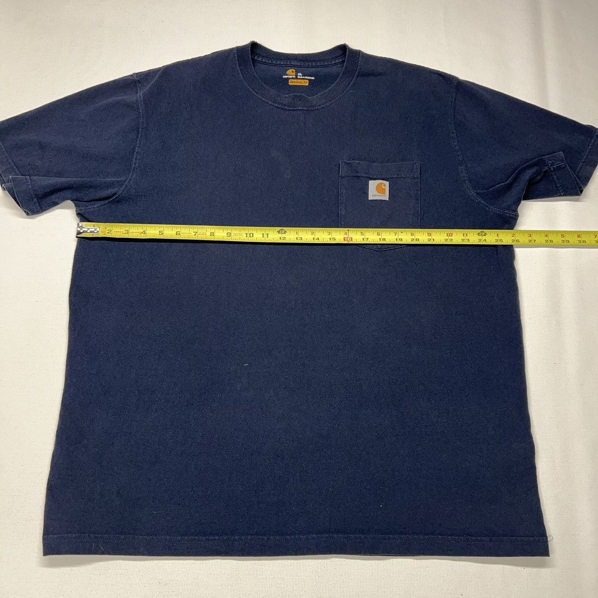 Carhartt Carhartt Tee Shirt Navy Blue Original Fit Chest Pocket Logo Size US XL / EU 56 / 4 - 13 Thumbnail