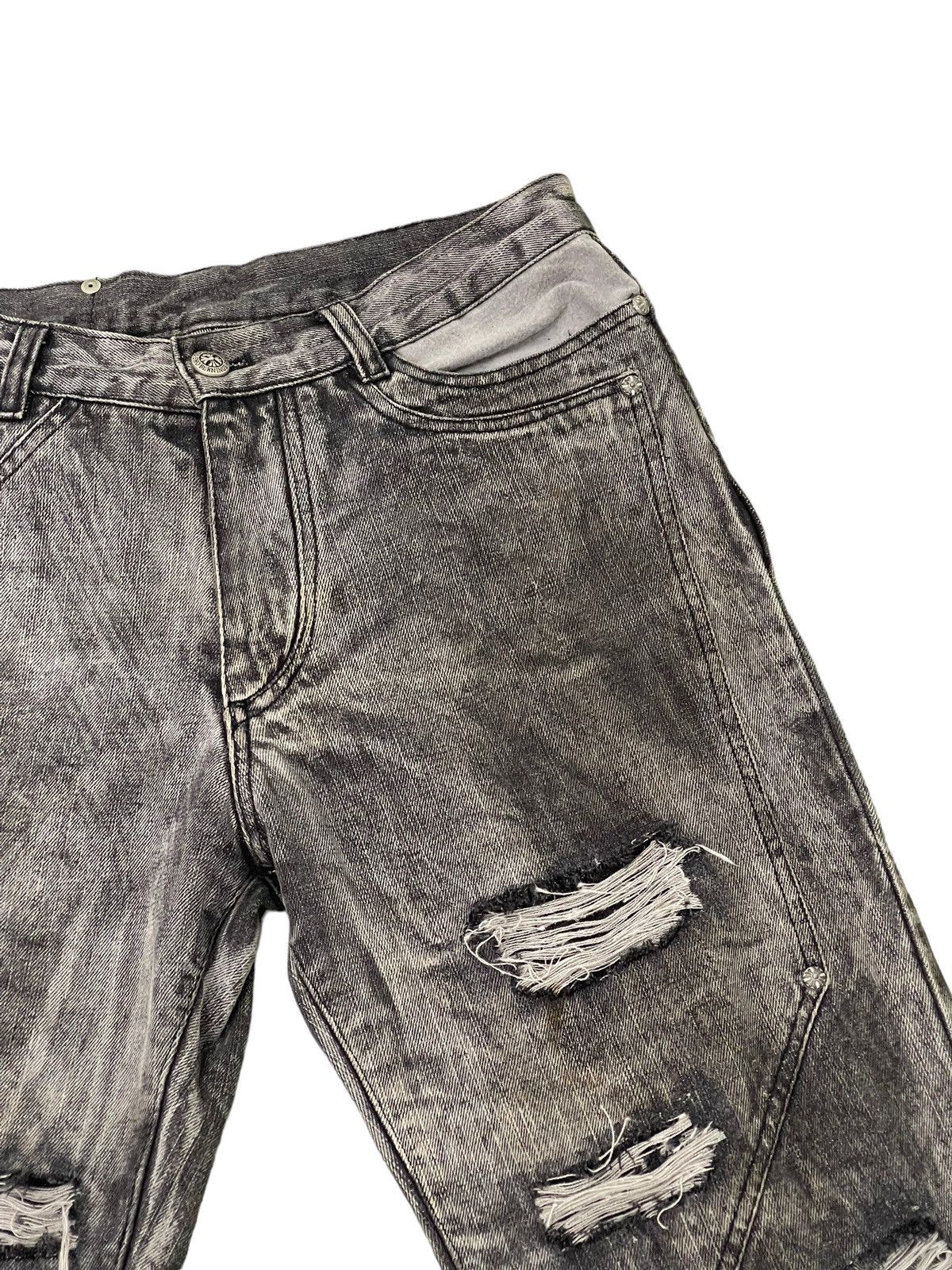 Japanese Brand Flare Jeans Berning Sho Faded Distress Boot Cut 7🟦8 Size US 30 / EU 46 - 10 Thumbnail