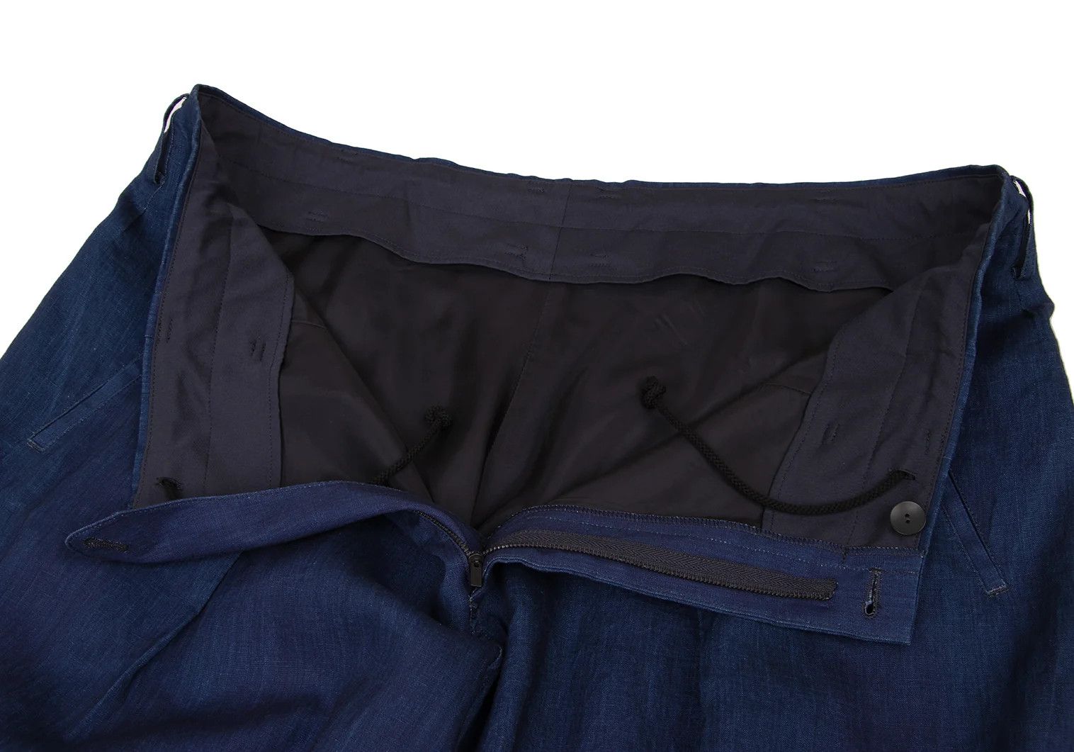 Yohji Yamamoto Yohji Yamamoto Indigo Linen Random Tuck Pants Size US 34 / EU 50 - 5 Thumbnail
