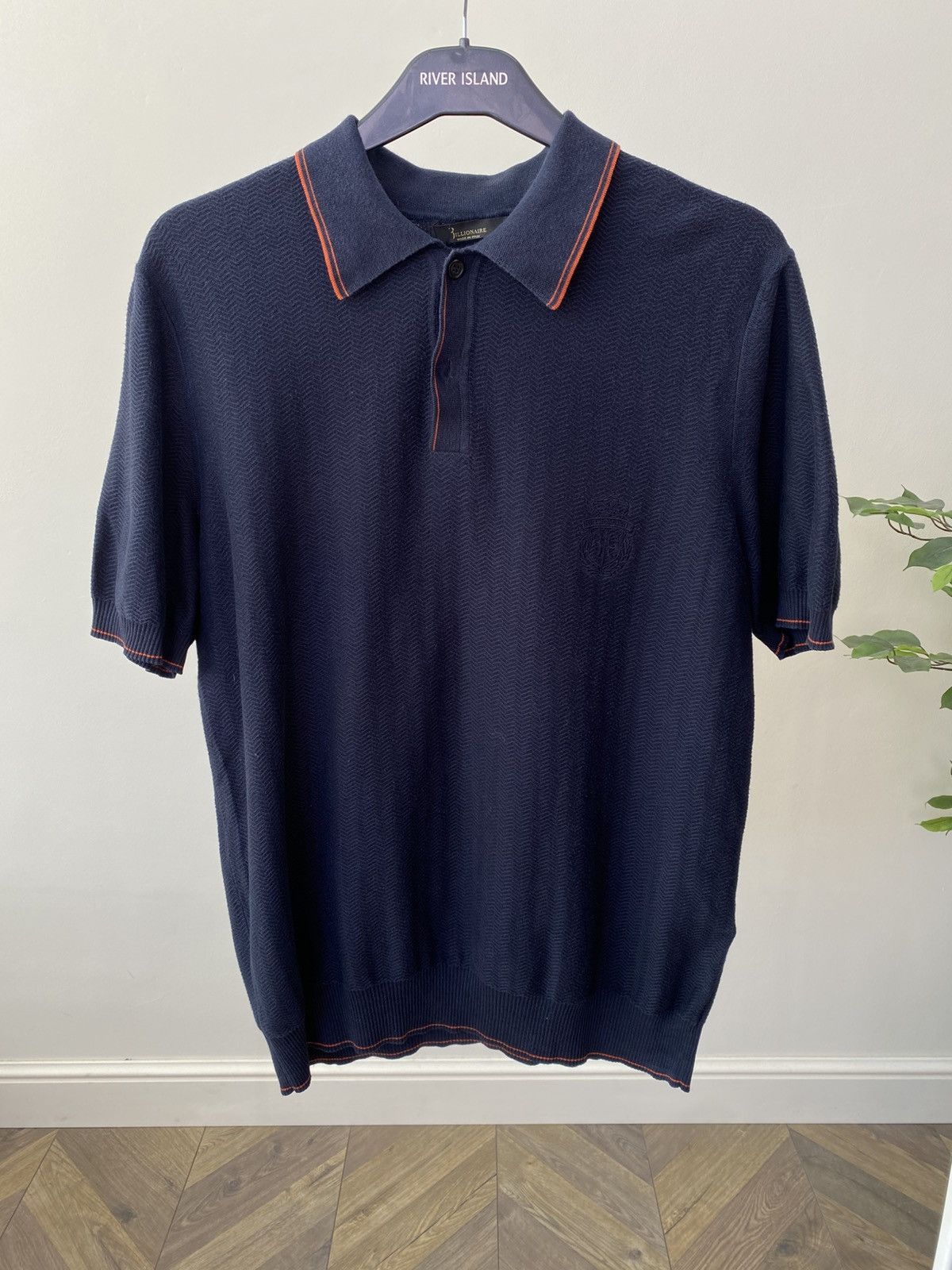Billionaire Couture Vintage Billionaire Navy Knit Polo Shirt Men’s Short Sleeve Size US L / EU 52-54 / 3 - 1 Thumbnail