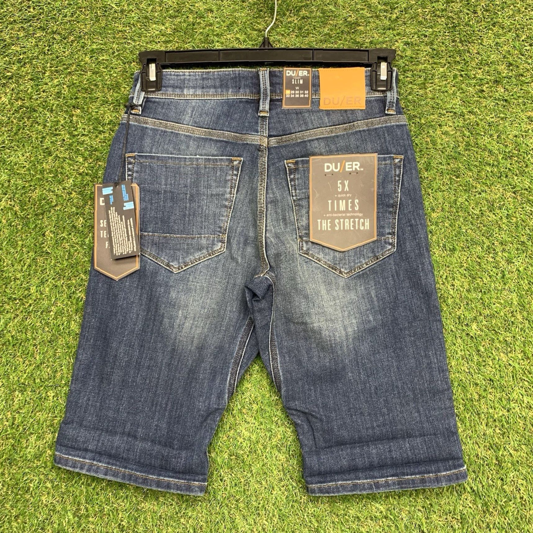 DUER Duer Slim Fit Denim Shorts Mens 28 Blue Casual Biker 90s Stretch Cotton Spandex Size US 28 / EU 44 - 2 Thumbnail