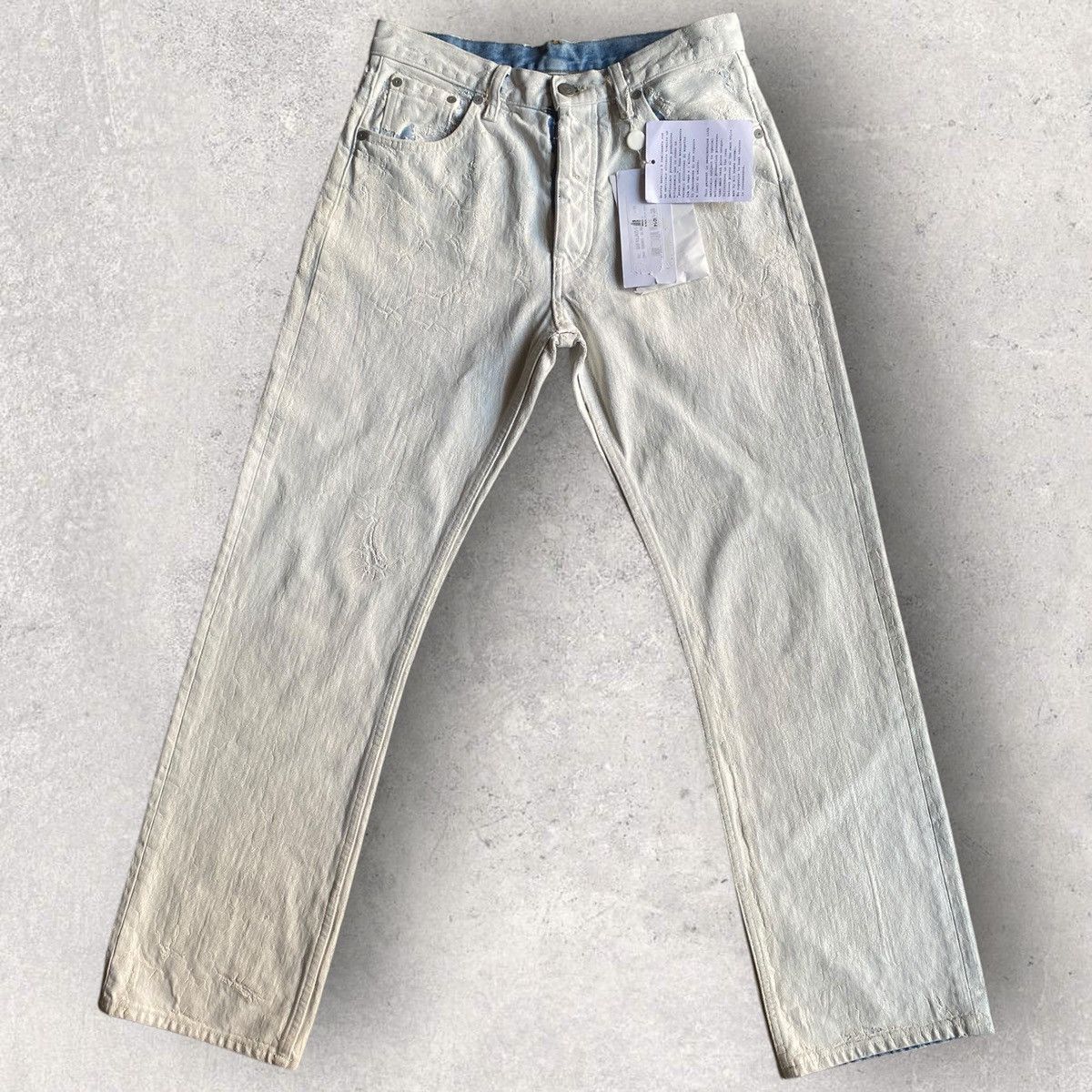 Maison Margiela Margiela White Painted Denim Size 28" / US 6 / IT 42 - 2 Thumbnail