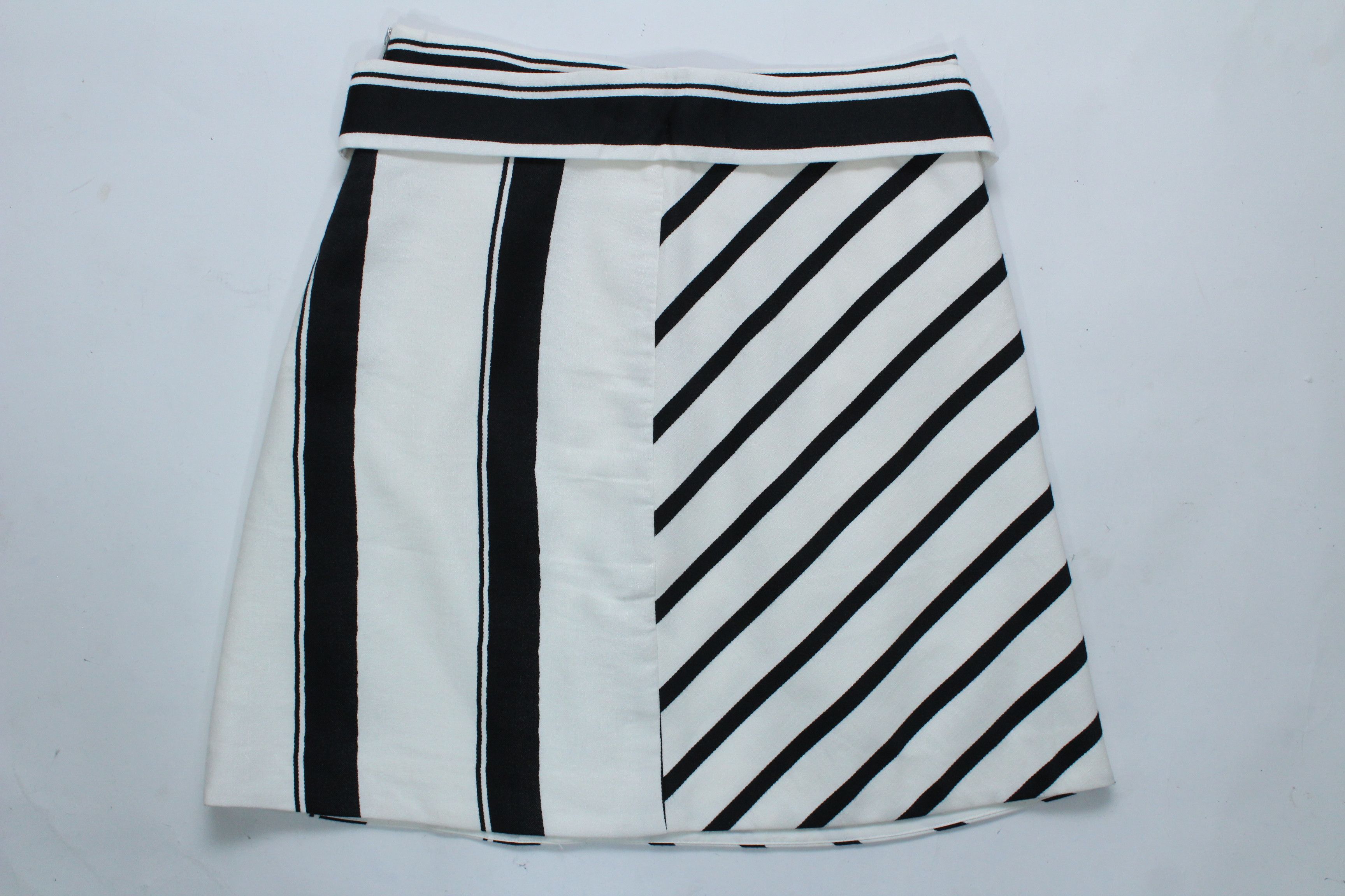 Maje Maje Jonson Striped Asymmetrical Tie-Waist Mini Skirt Size 27" / US 4 / IT 40 - 6 Thumbnail