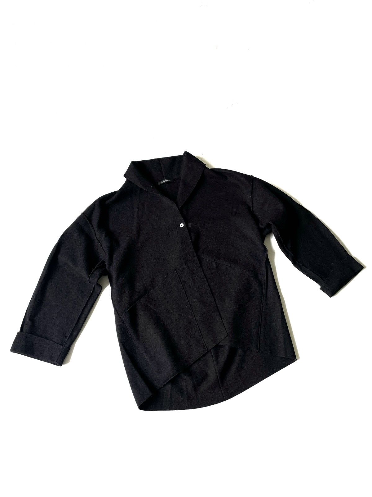 Annette Gortz Annette Görtz Women's Heavyweight Wool Black Cardigan 36/S Size S / US 4 / IT 40 - 1 Thumbnail