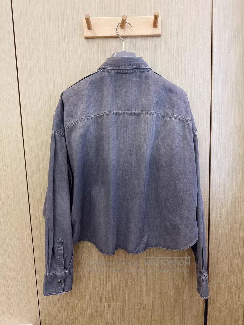 Brunello Cucinelli Brunello Cucinelli Smoky gray vintage denim shirt jacket Size M / US 6-8 / IT 42-44 - 3 Thumbnail