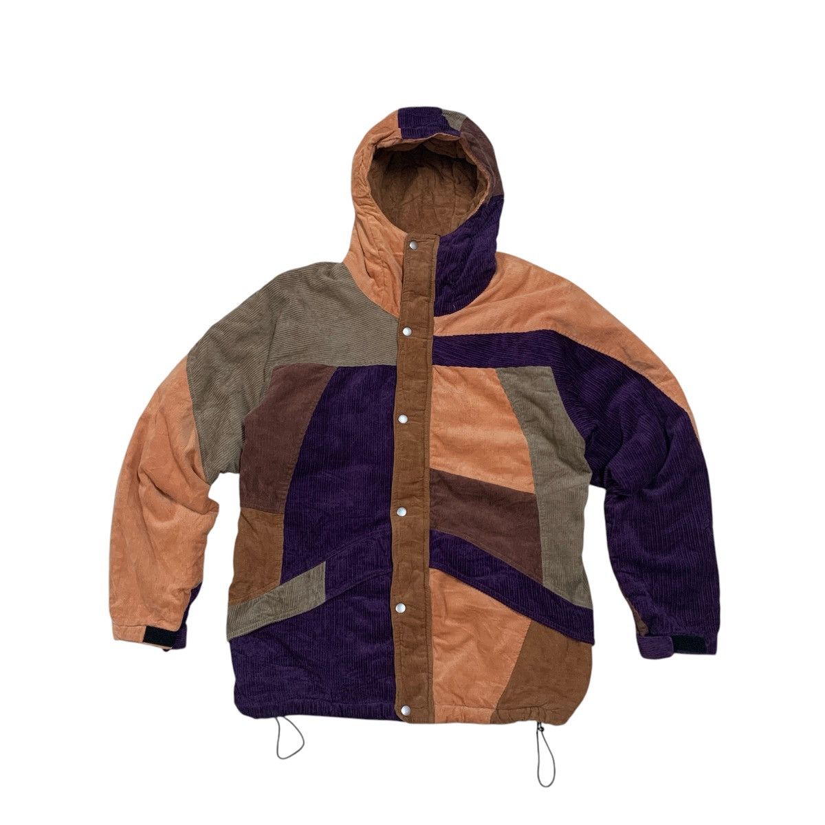 Japanese Brand Vtg Phatee Wear Thermolite Patchwork Cord Puffer Jacket Size US L / EU 52-54 / 3 - 1 Thumbnail