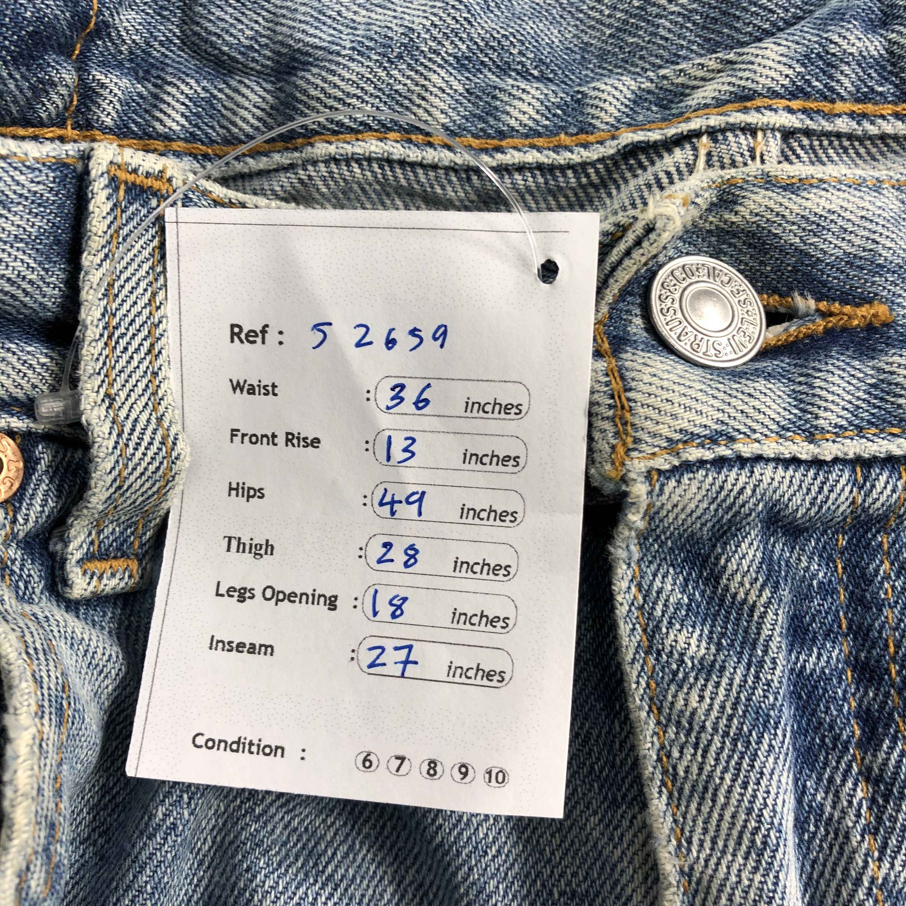 Levi's 90s Vintage Blue Wash Levis 550 Jeans-J2659 Size US 36 / EU 52 - 12 Thumbnail