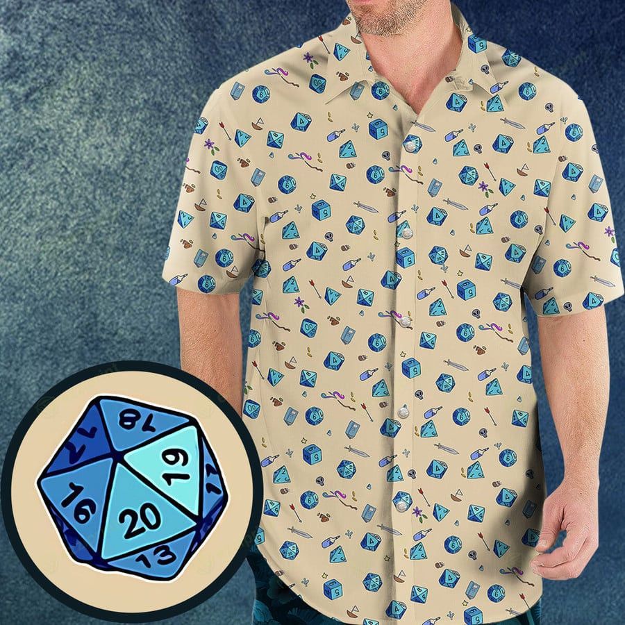 Other RPG DND DICES PATTERN HAWAIIAN SHIRT Size US L / EU 52-54 / 3 - 1 Thumbnail