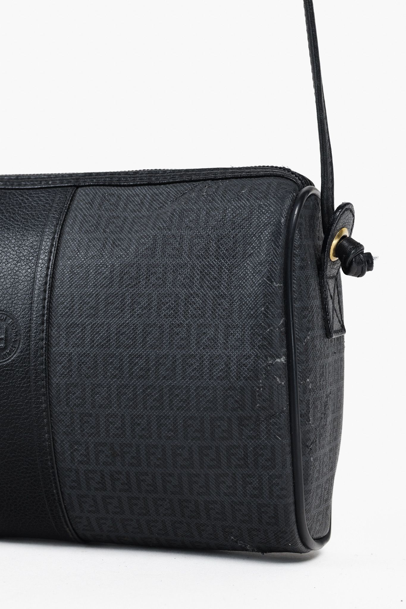 Fendi Fendi Vintage Grey & Black FF Coated Canvas Crossbody Bag Size ONE SIZE - 8 Thumbnail