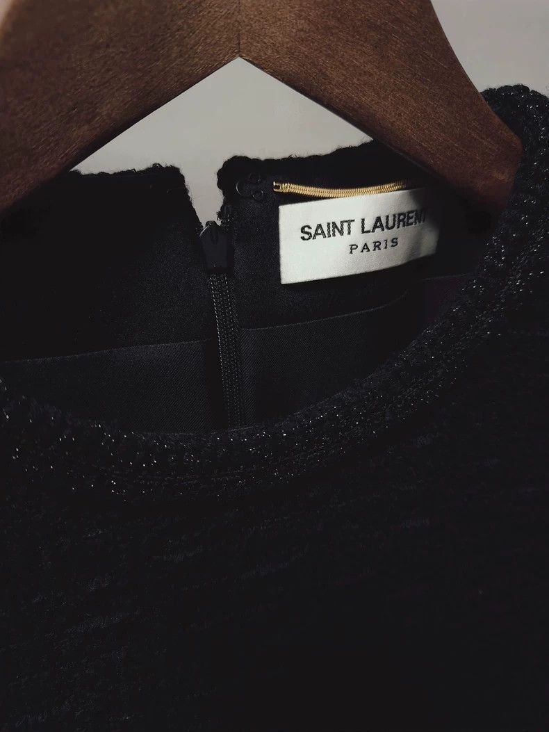 Saint Laurent Paris Saint Laurent Paris Black short sleeved dress-2506 Size US 32 / EU 48 - 3 Thumbnail