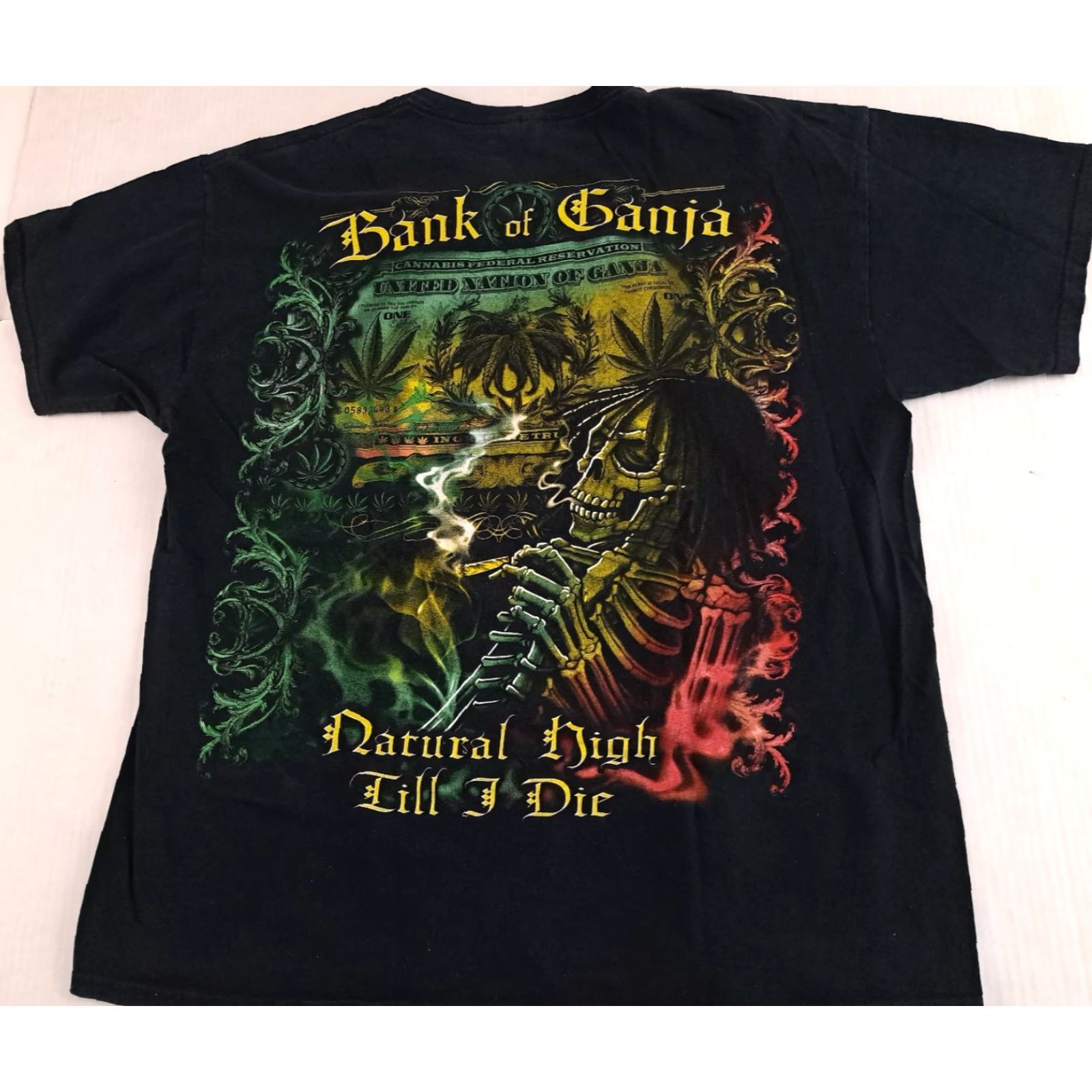 Fruit Of The Loom VINTAGE Fruit of the Loom T-Shirt Black XL Unisex Adults Cotton Short Sleeve Crew Neck Graphic Print 1990s Size US XL / EU 56 / 4 - 5 Thumbnail