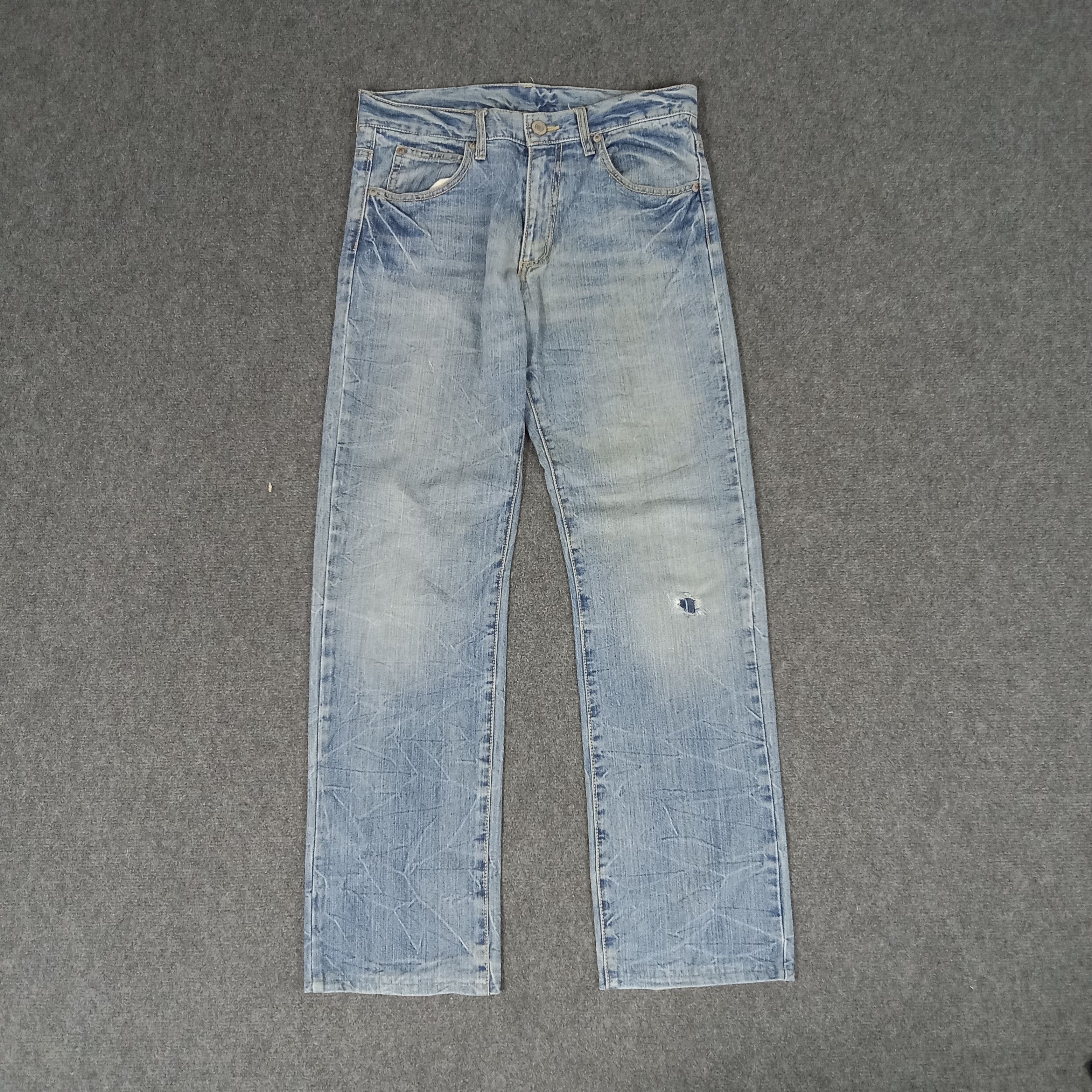 Japanese Brand × Vintage Back & Forth Back Print Punk Style Denim Jeans Size US 31 - 4 Thumbnail