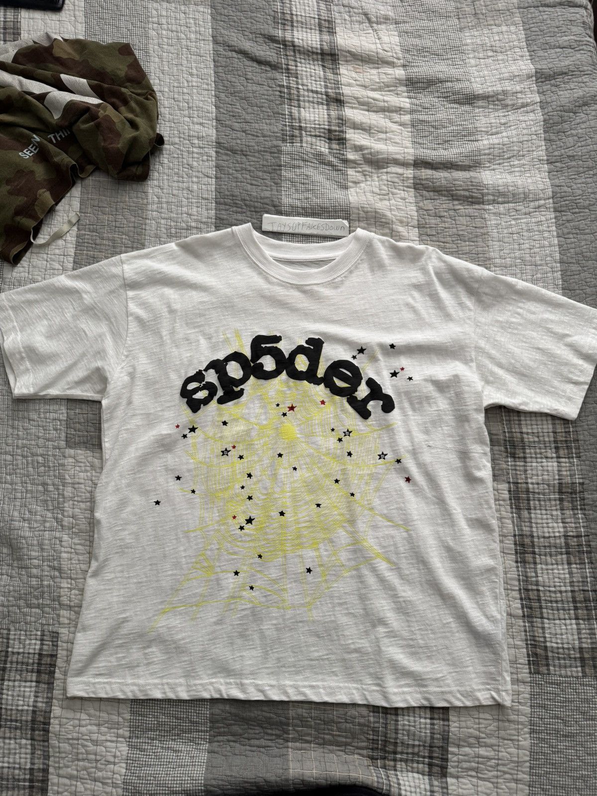 Spider Sp5der Worldwide Web White Tee Size Large | Grailed