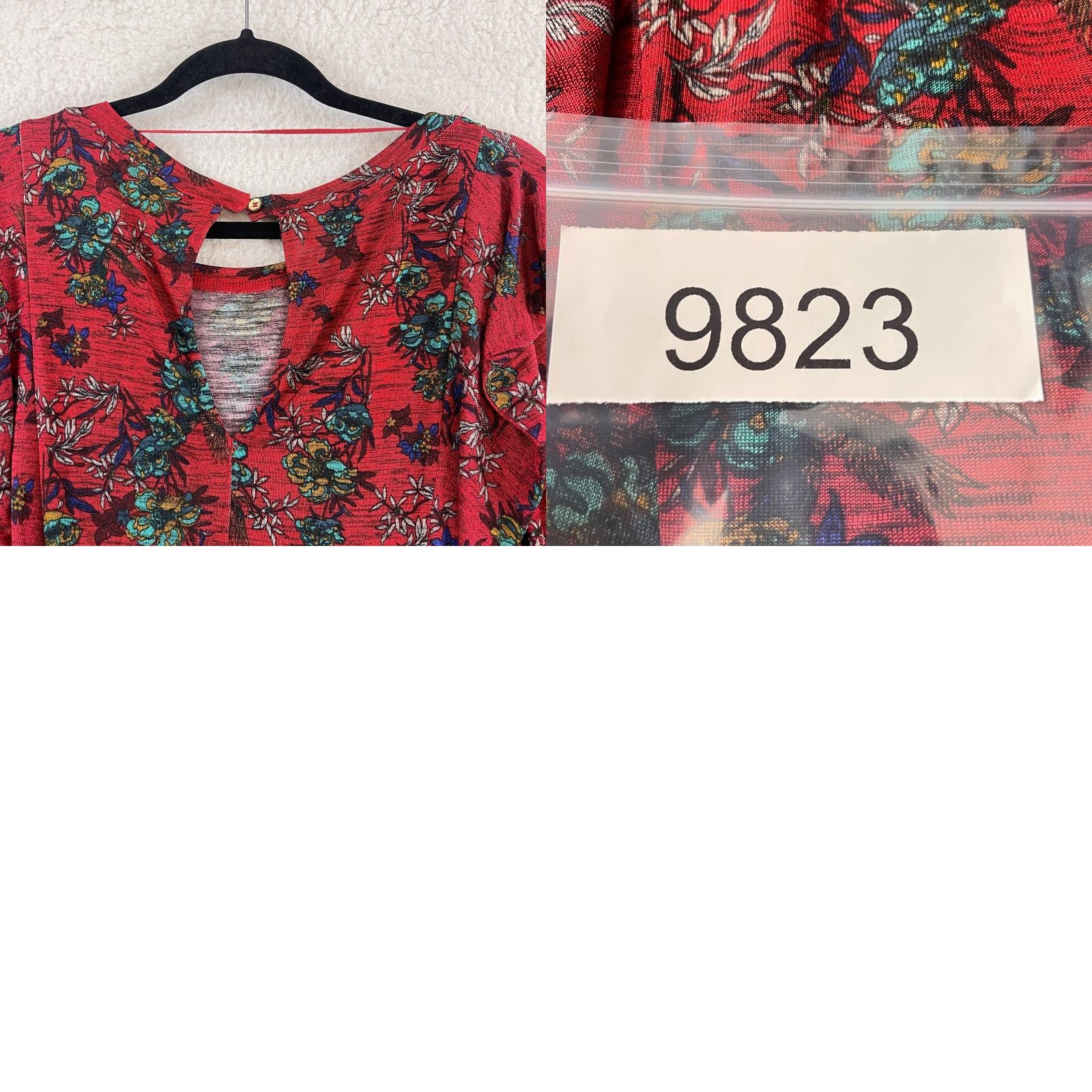 Free People Free People Dock Street Ruffle Shirt Womens 3/4 Sleeve Medium Red Floral Bohemian Casual Shirt Size M / US 6-8 / IT 42-44 - 9 Thumbnail