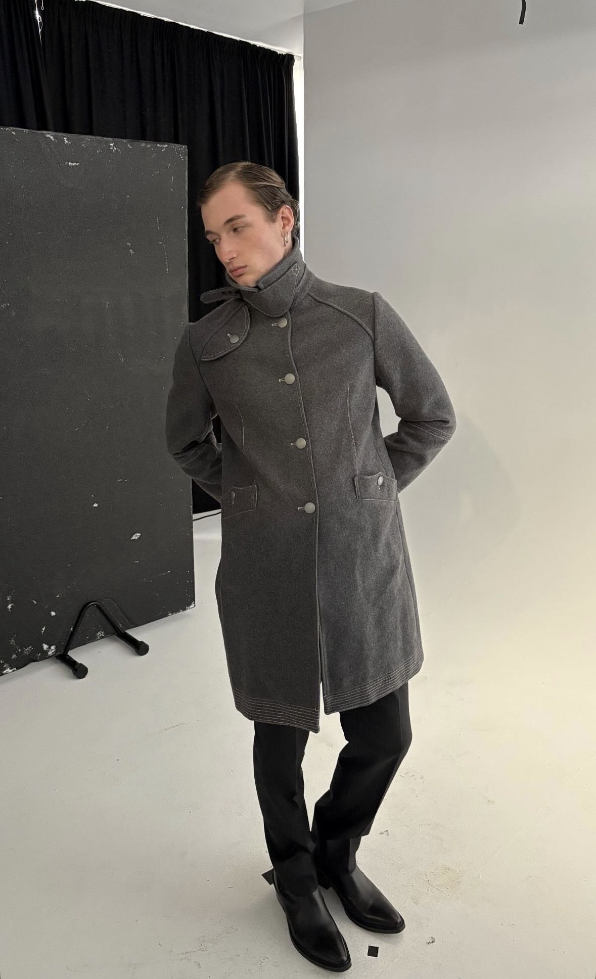 C.P. Company C.P. Company Sportswear Vintage Gray Wool Coat Jacket Size US M / EU 48-50 / 2 - 2 Thumbnail
