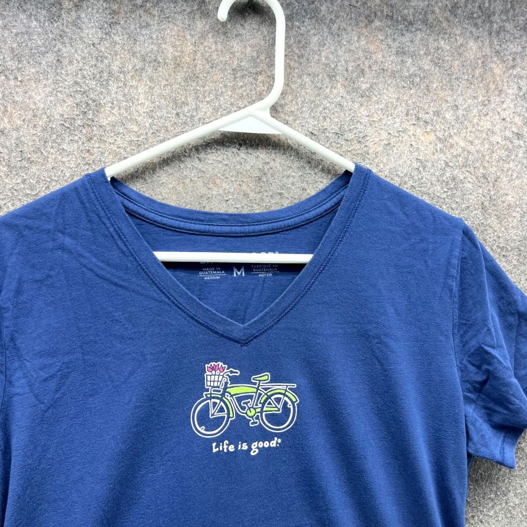 Life is Good Life is Good Shirt Womens Medium Blue V Neck Crusher Tee Butterfly Print Shirt Size M / US 6-8 / IT 42-44 - 7 Thumbnail