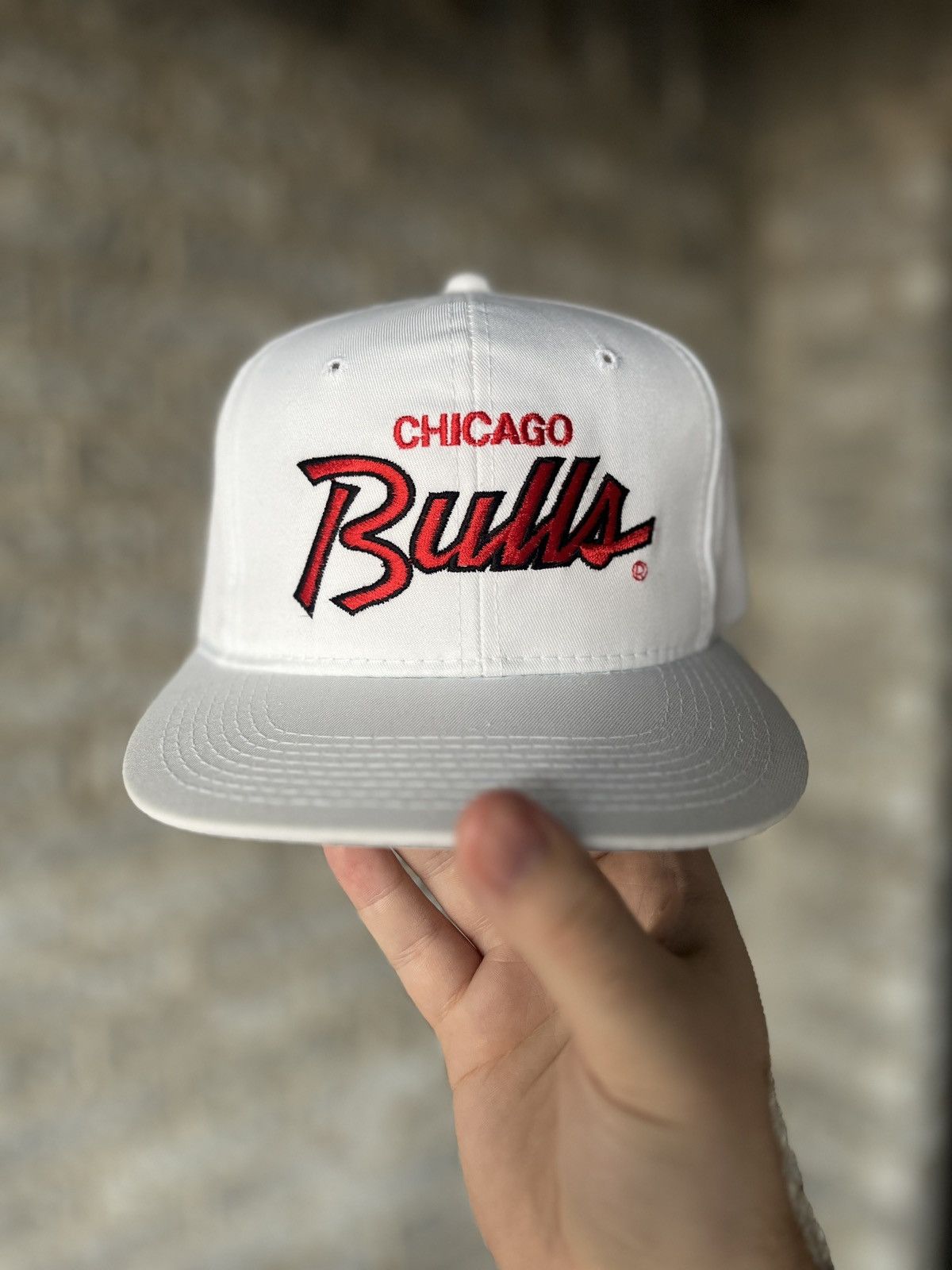 Vtg Sports Specialties Chicago Bulls Script SnapBack Hat